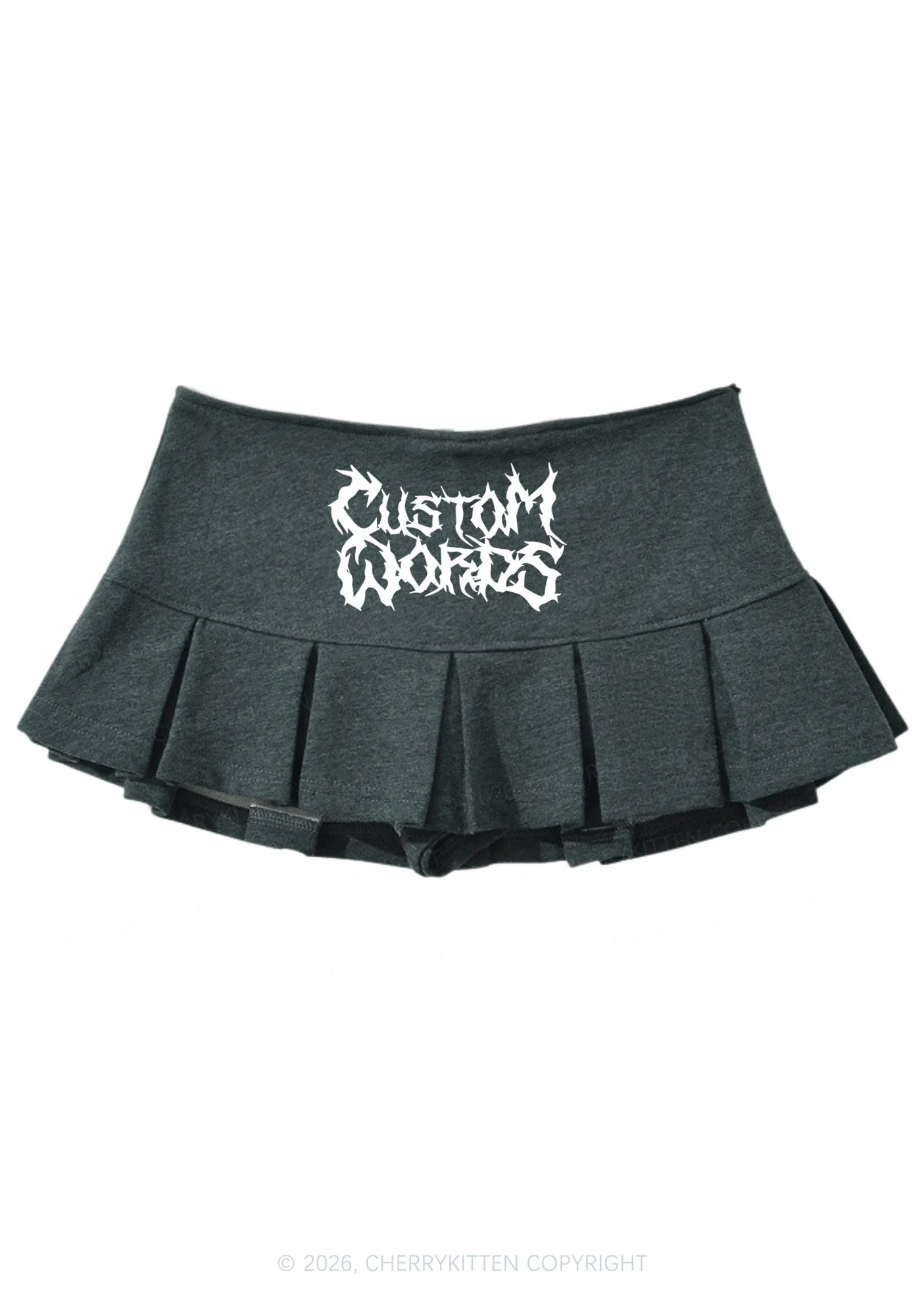 Custom Text Punk Font Y2K Mini Pleated Skirts Cherrykitten - Image 7