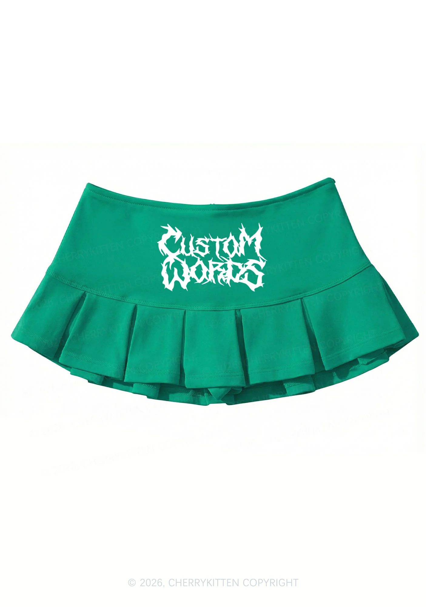 Custom Text Punk Font Y2K Mini Pleated Skirts Cherrykitten - Image 8