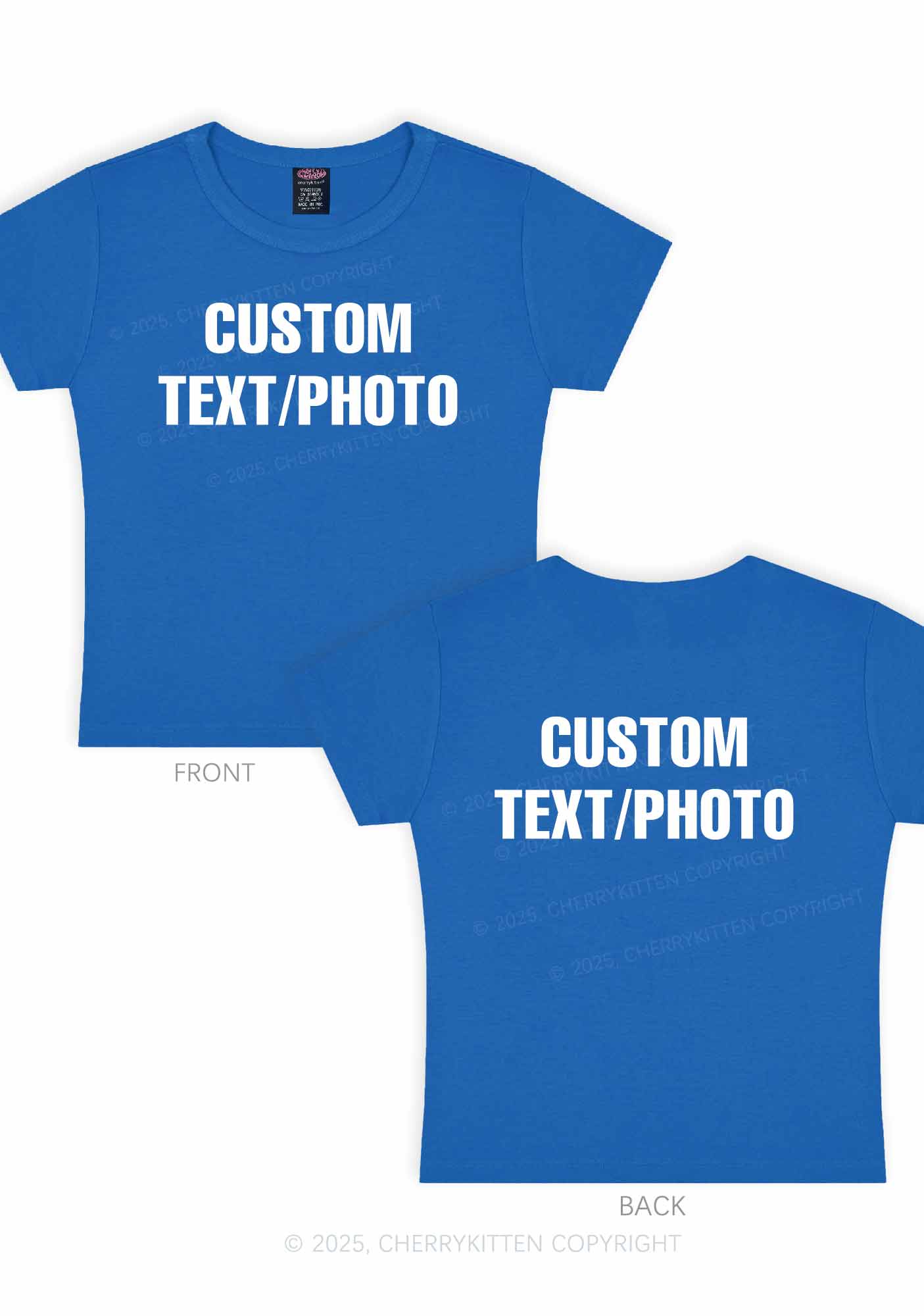 Custom Text Two Sides Y2K Baby Tee Cherrykitten - Image 10