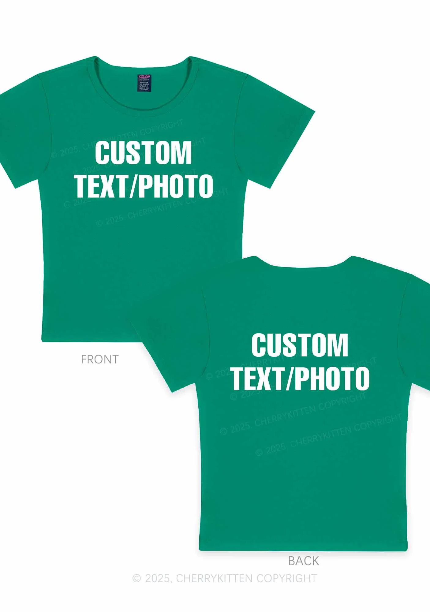 Custom Text Two Sides Y2K Baby Tee Cherrykitten - Image 12