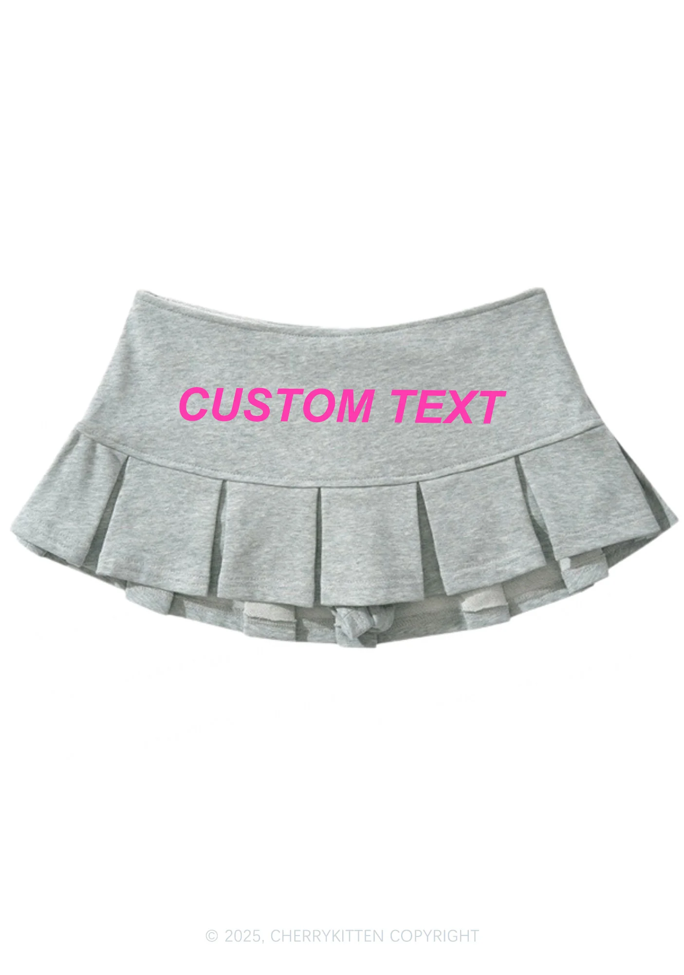 Custom Text Valentine's Day Y2K Mini Pleated Skirts Cherrykitten - Image 4