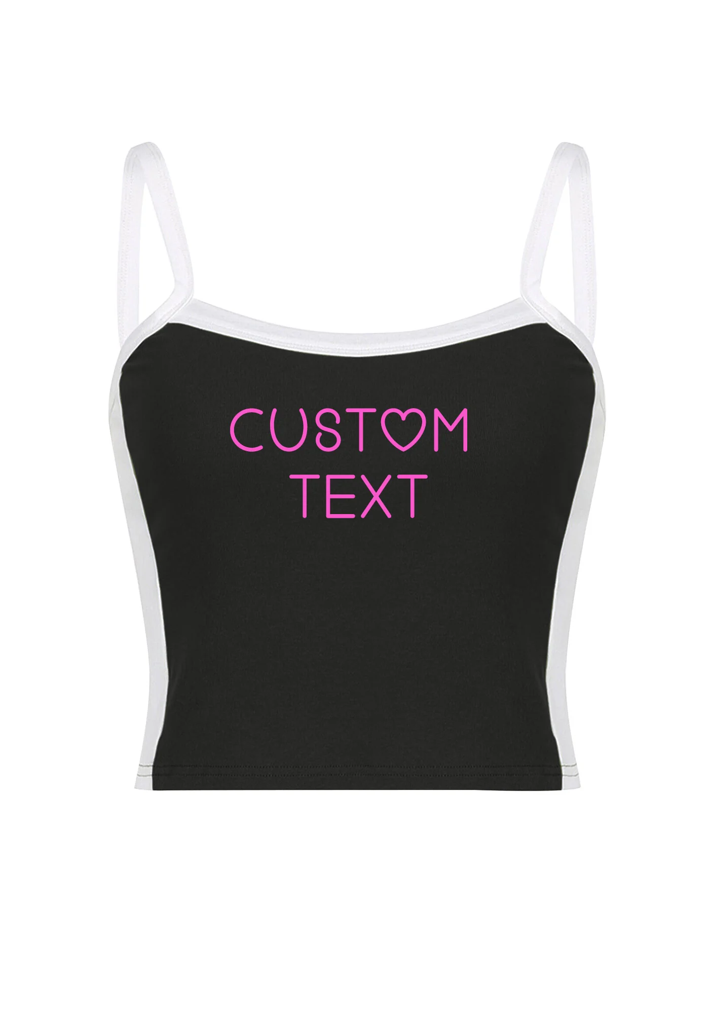Custom Text Y2K Color Block Crop Cami Top Cherrykitten - Image 4