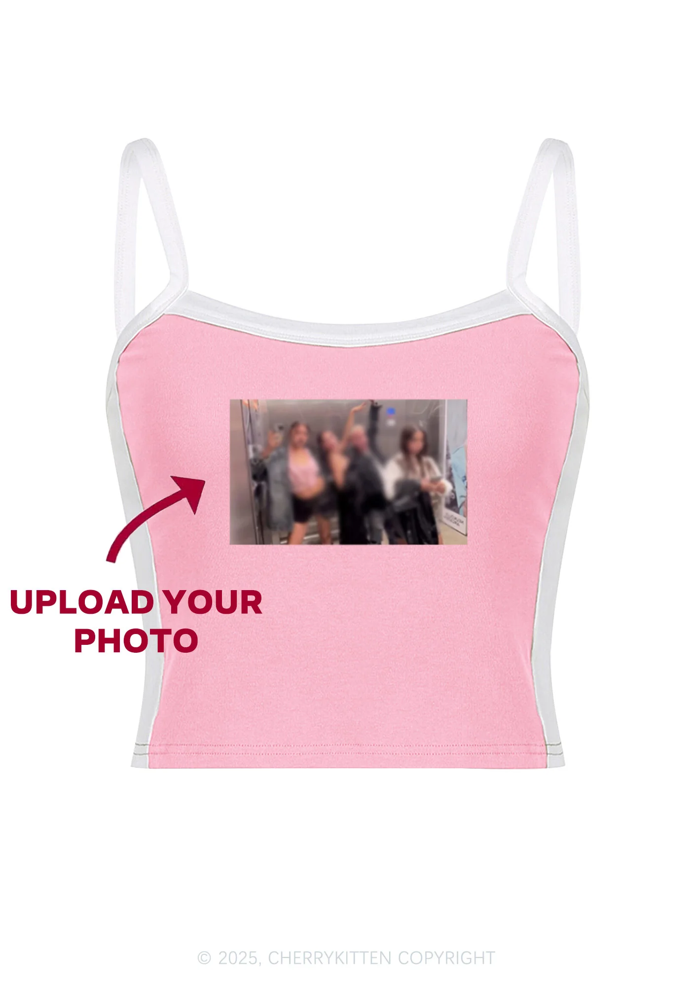 Custom Text Y2K Color Block Crop Cami Top Cherrykitten - Image 5