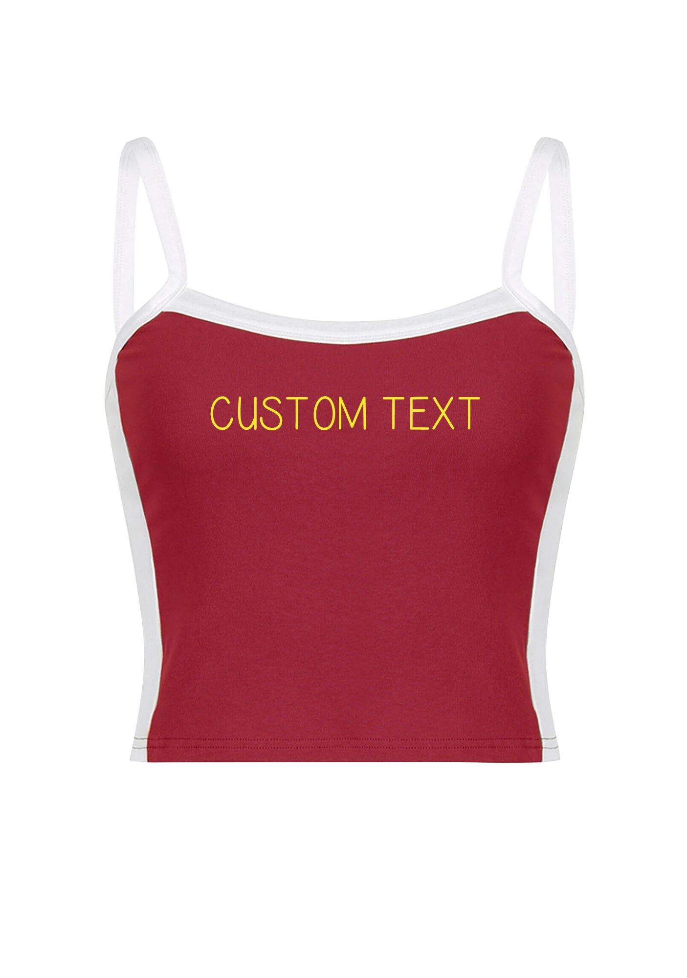 Custom Text Y2K Color Block Crop Cami Top Cherrykitten - Image 6