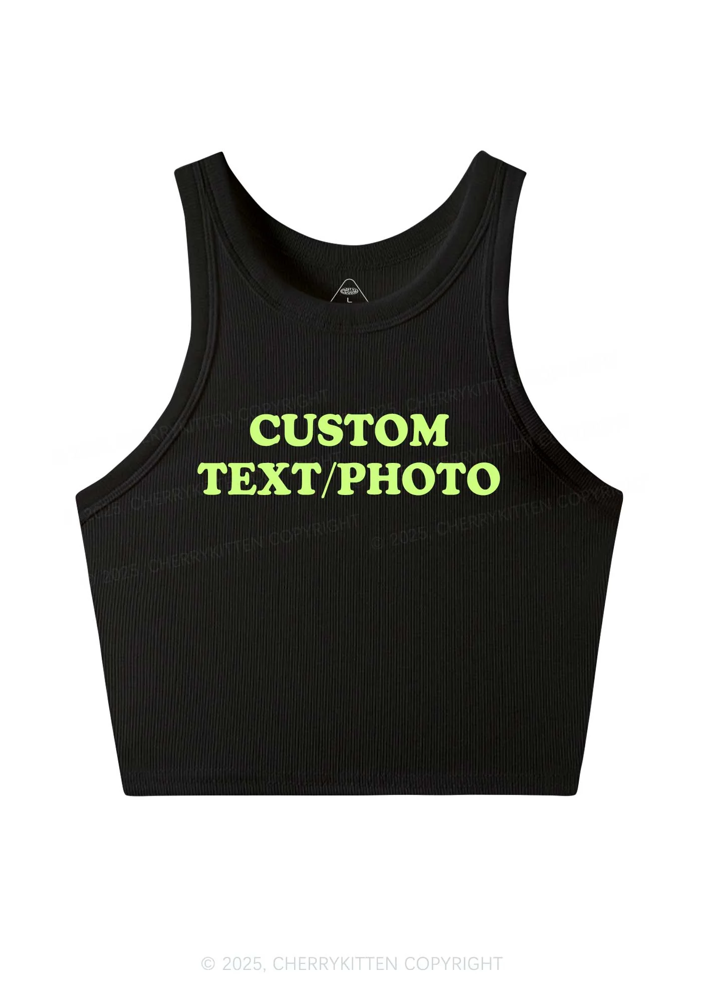 Custom Text Y2K Crop Tank Top Cherrykitten - Image 5