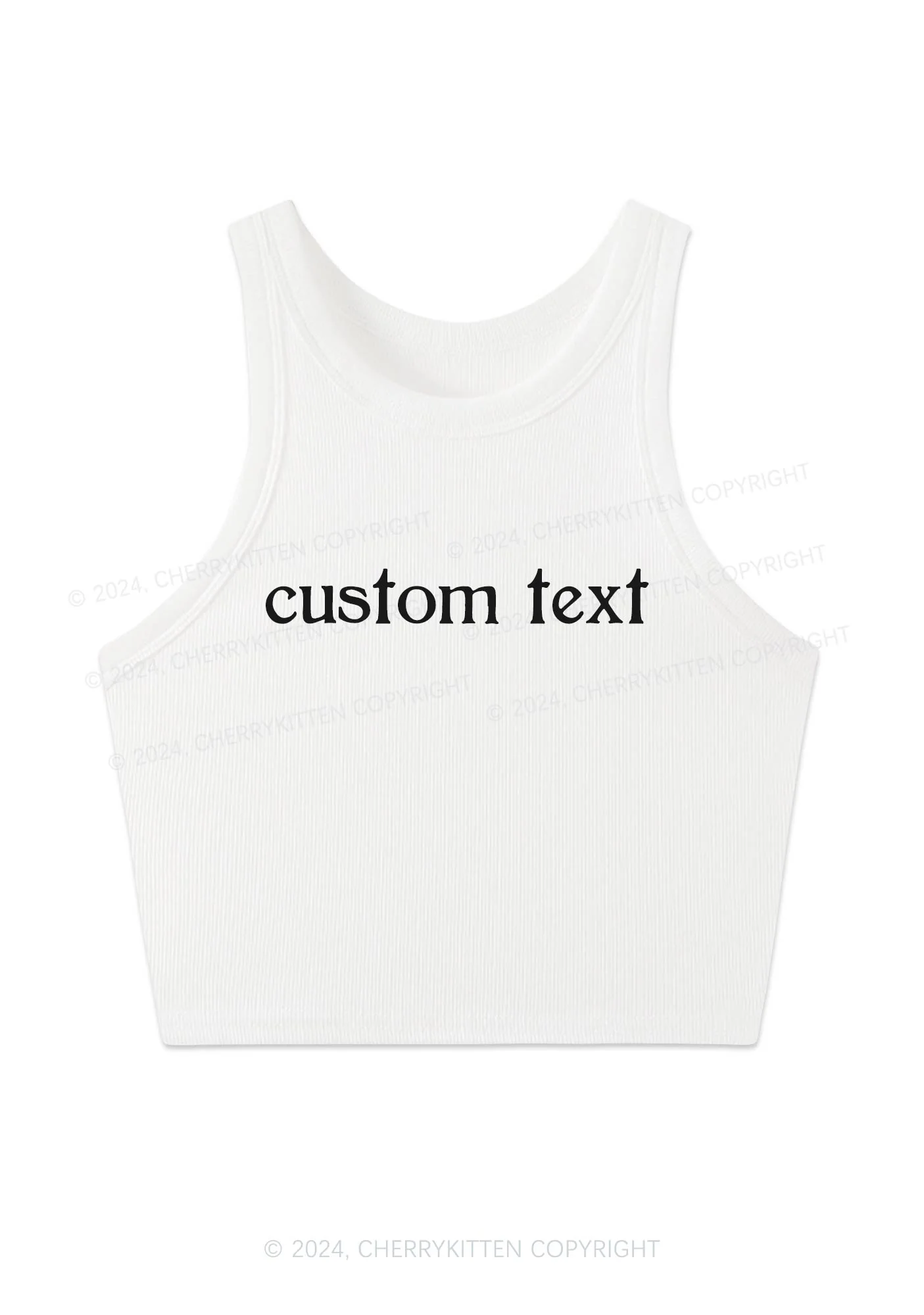 Custom Text Y2K Crop Tank Top Cherrykitten - Image 6