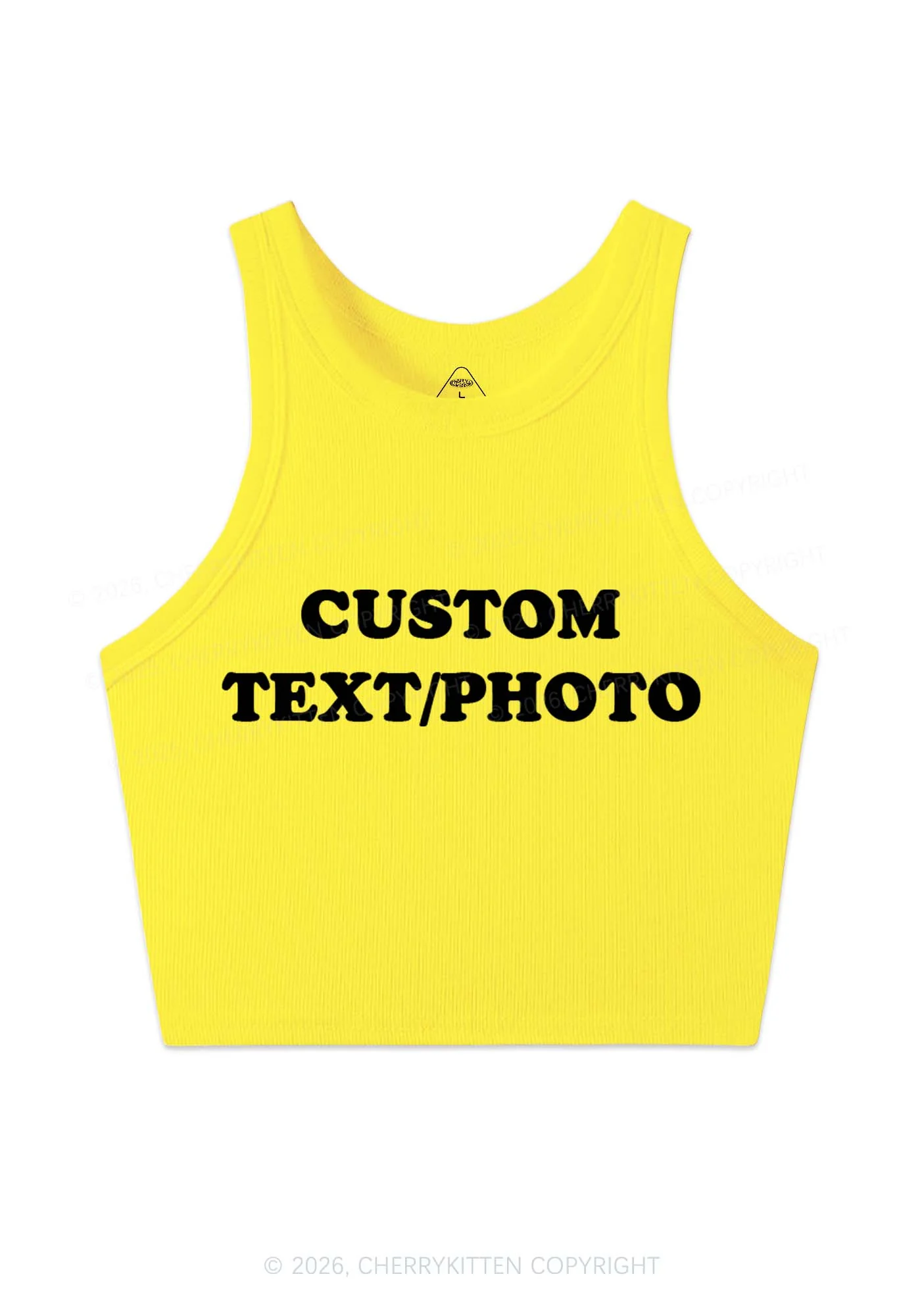 Custom Text Y2K Crop Tank Top Cherrykitten - Image 7