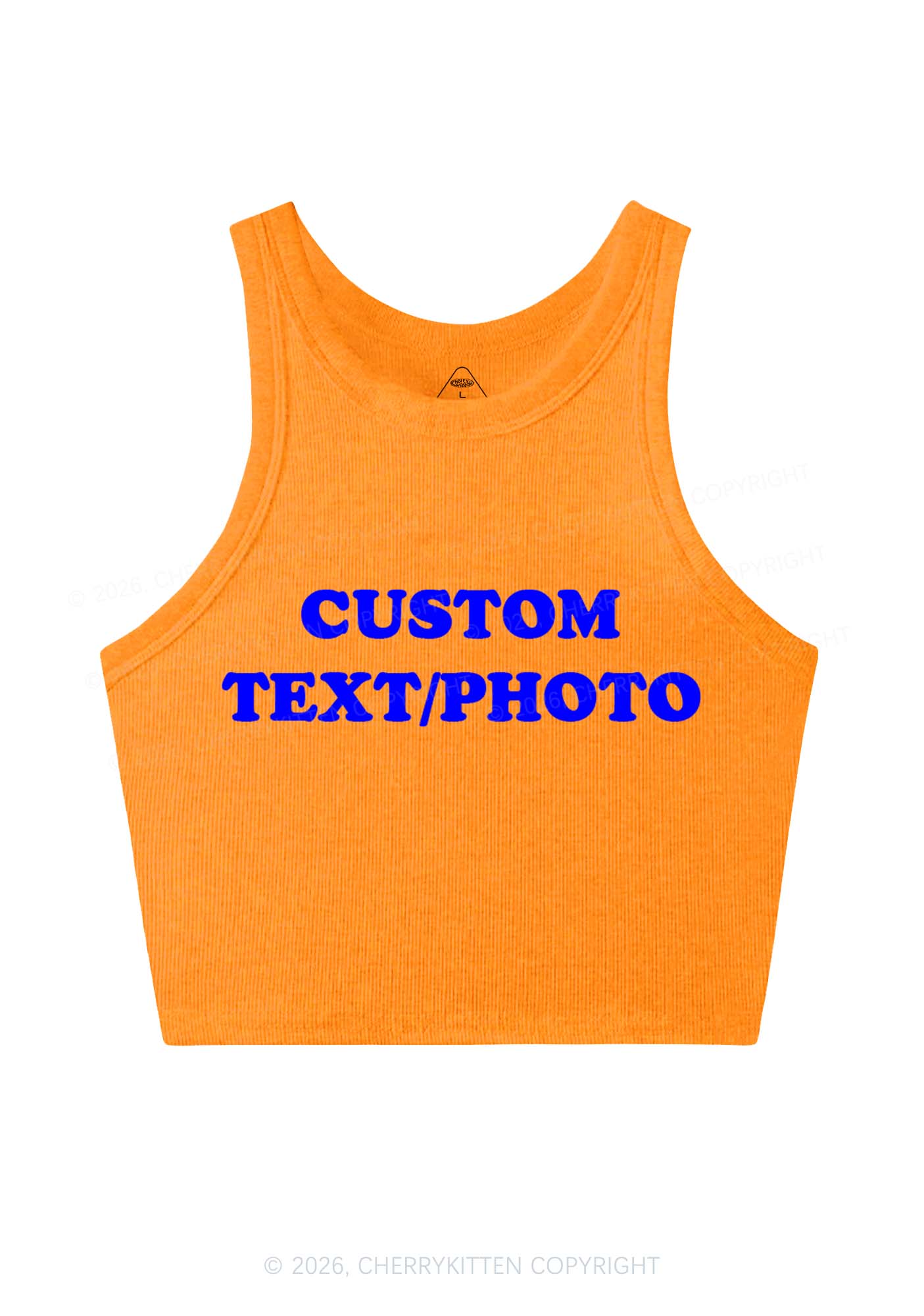 Custom Text Y2K Crop Tank Top Cherrykitten - Image 9