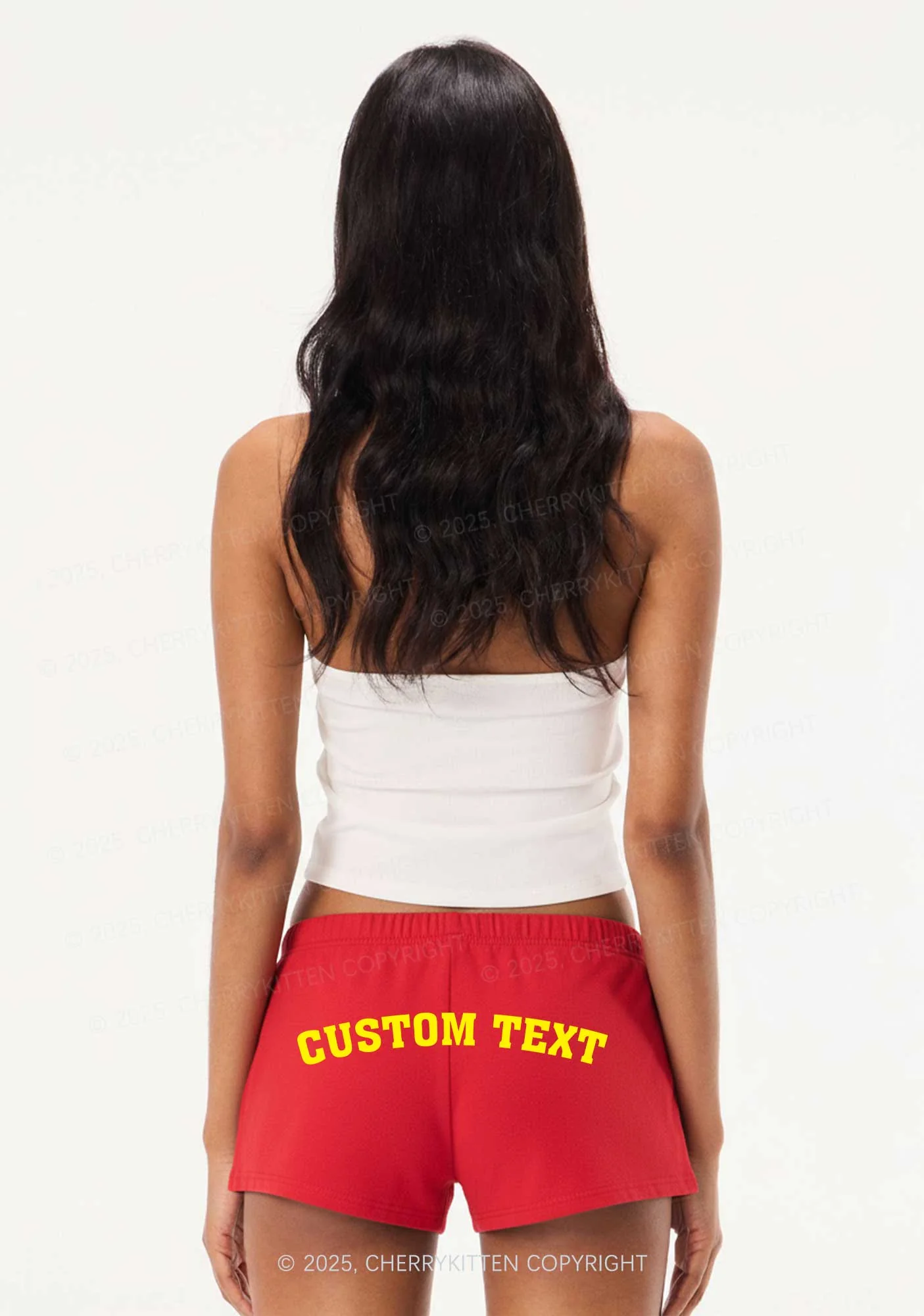 Custom Text Y2K Drawstring Mini Shorts Cherrykitten - Image 3