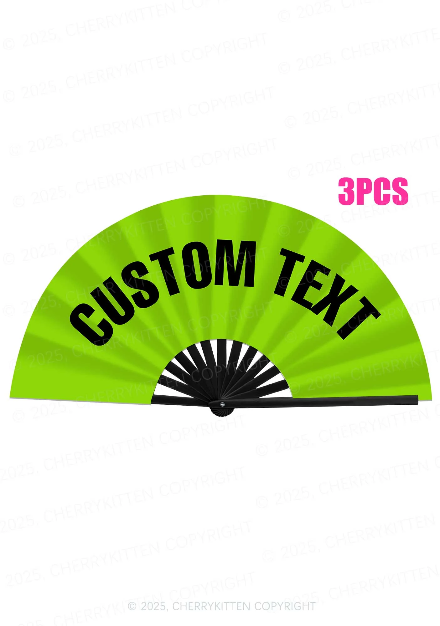 Custom Text Y2K Rave Hand Fan Cherrykitten - Image 5