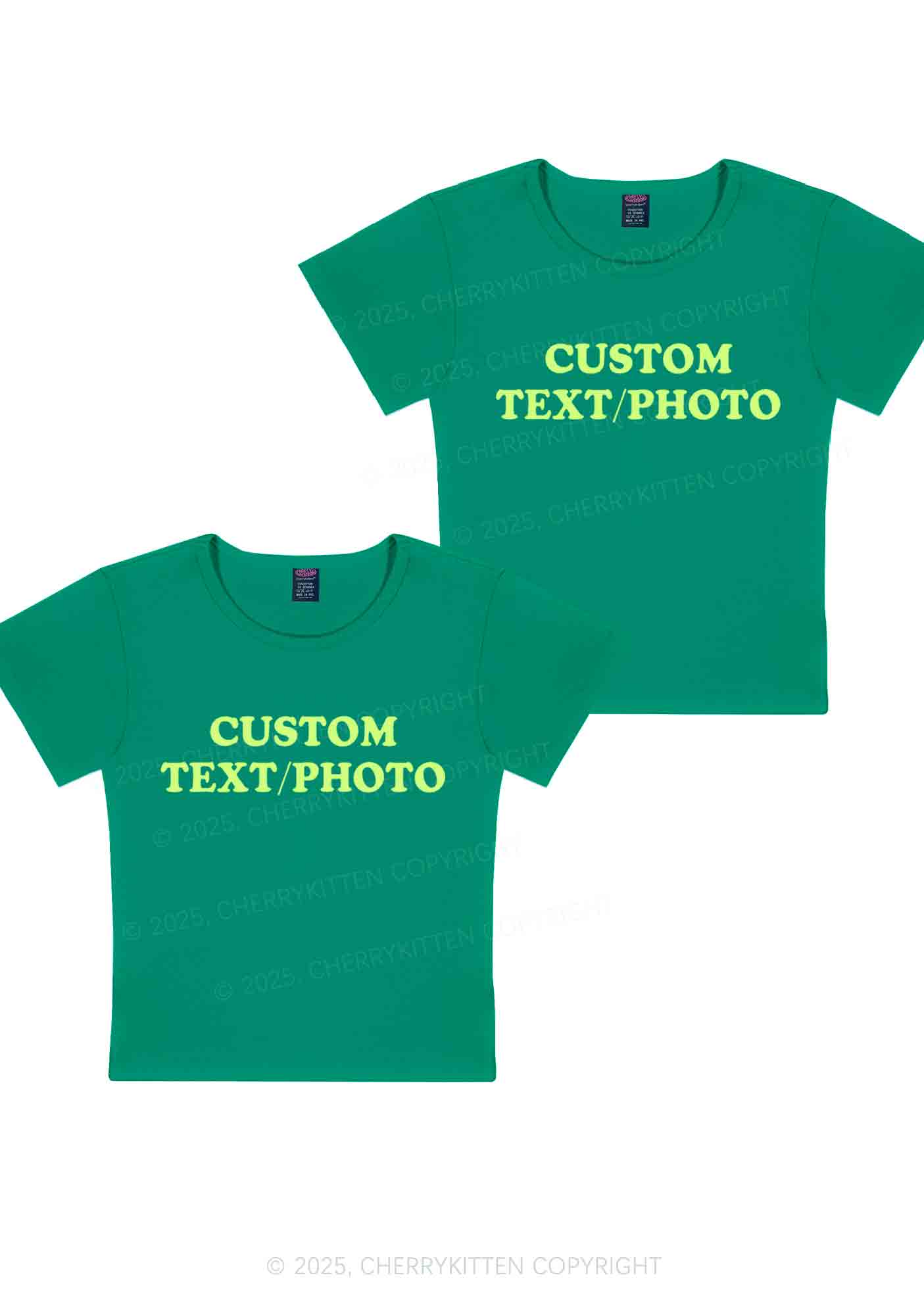 Custom Text Y2K Valentine's Day Baby Tee Cherrykitten - Image 13