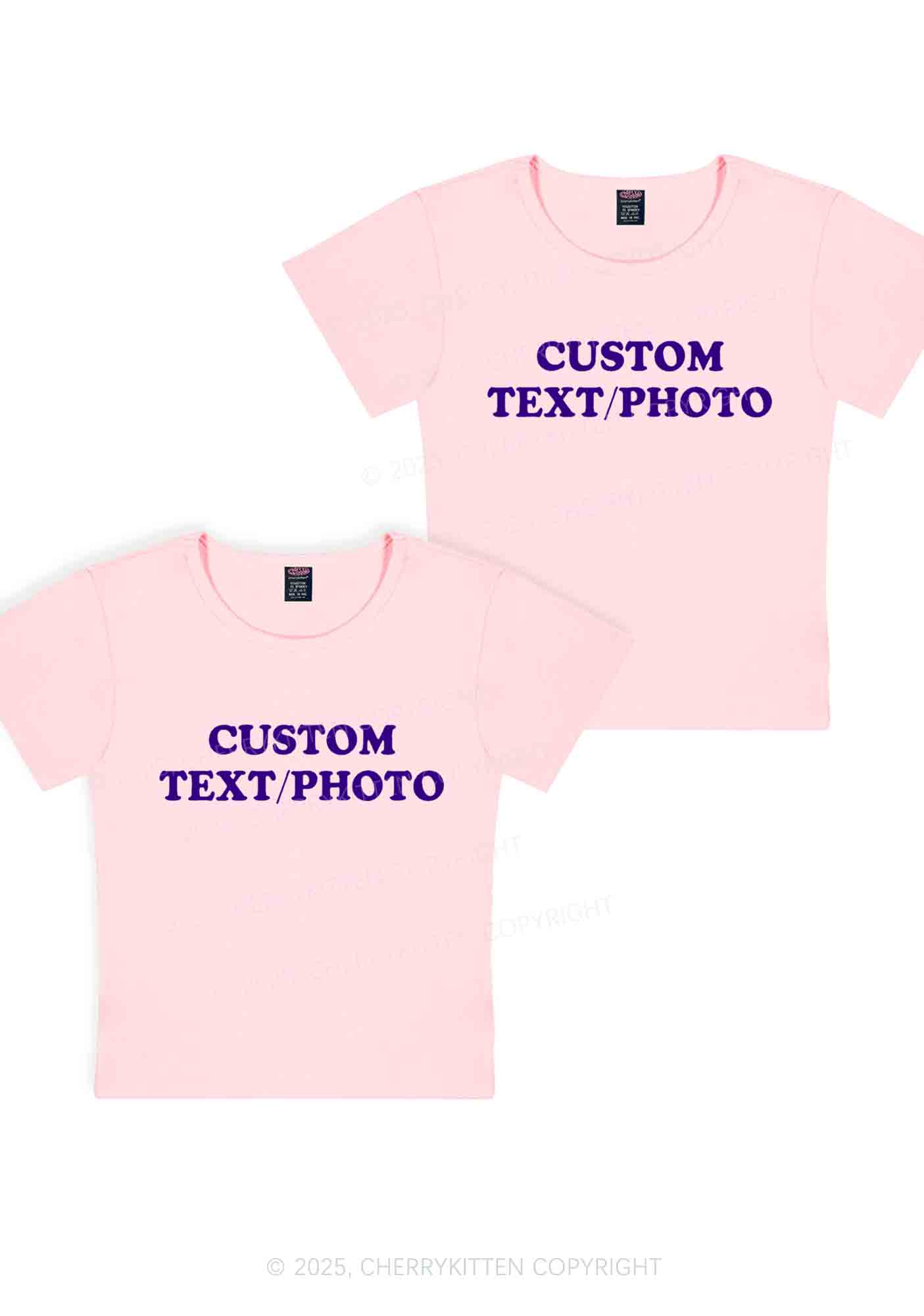 Custom Text Y2K Valentine's Day Baby Tee Cherrykitten - Image 14