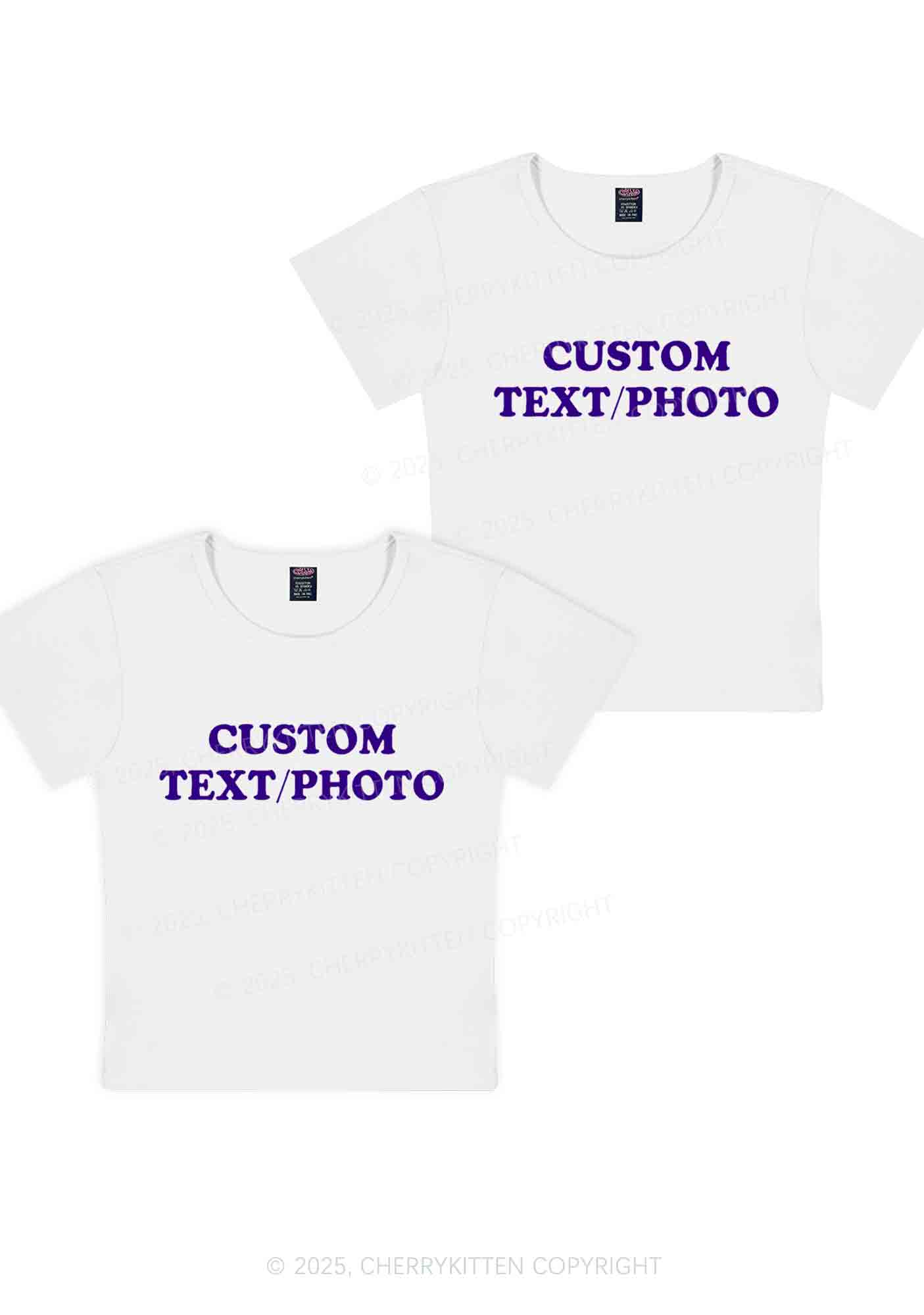 Custom Text Y2K Valentine's Day Baby Tee Cherrykitten - Image 6