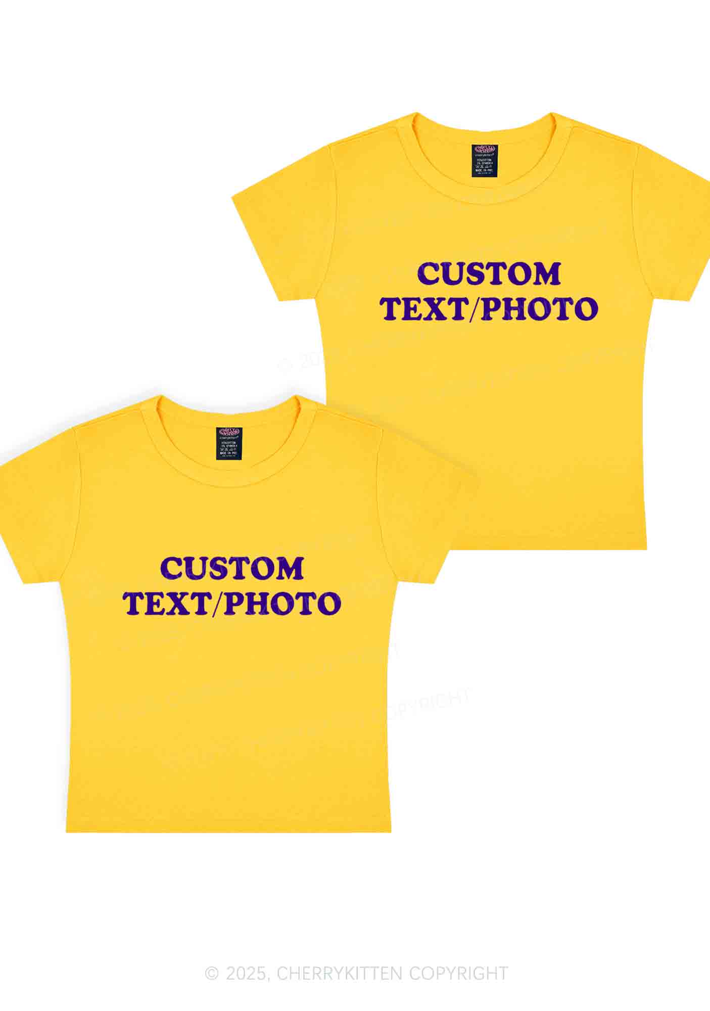 Custom Text Y2K Valentine's Day Baby Tee Cherrykitten - Image 8