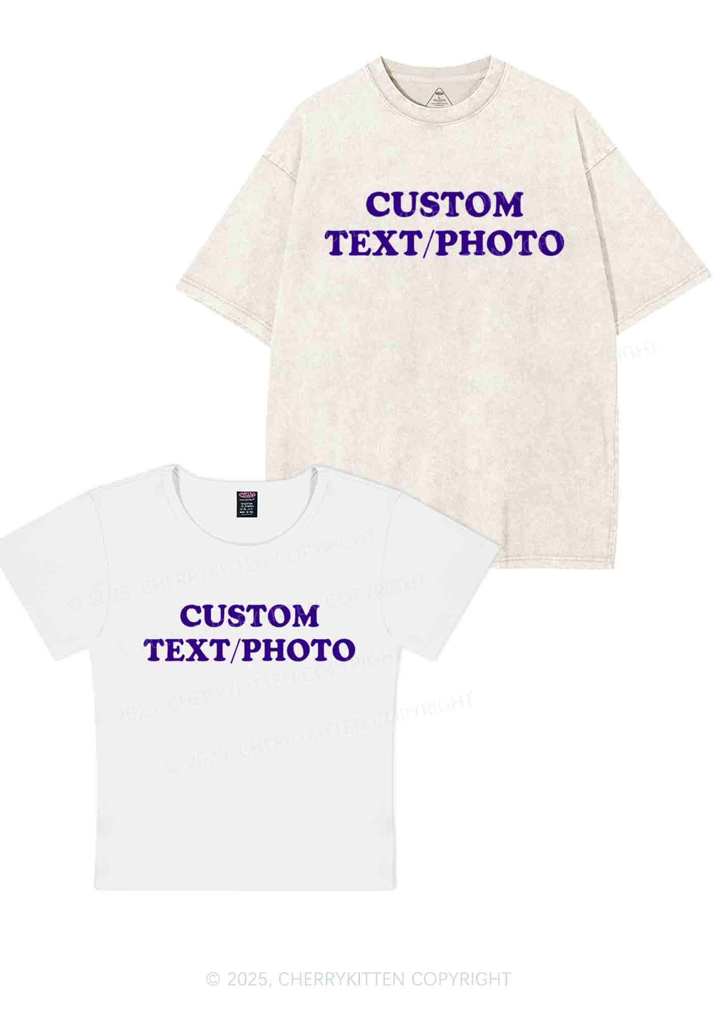 Custom Text Y2K Valentine's Day Couple Shirt Cherrykitten - Image 10