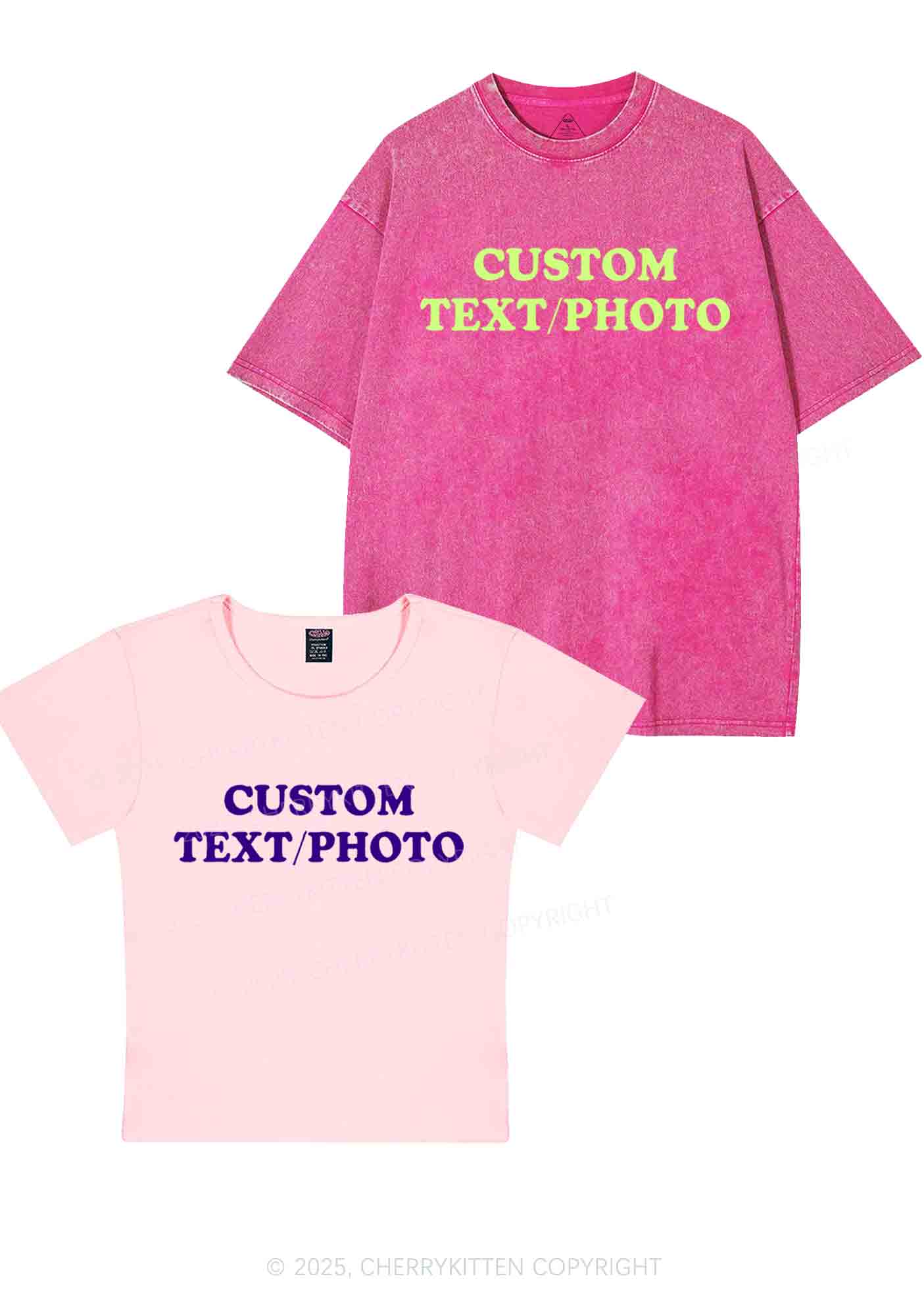 Custom Text Y2K Valentine's Day Couple Shirt Cherrykitten - Image 11