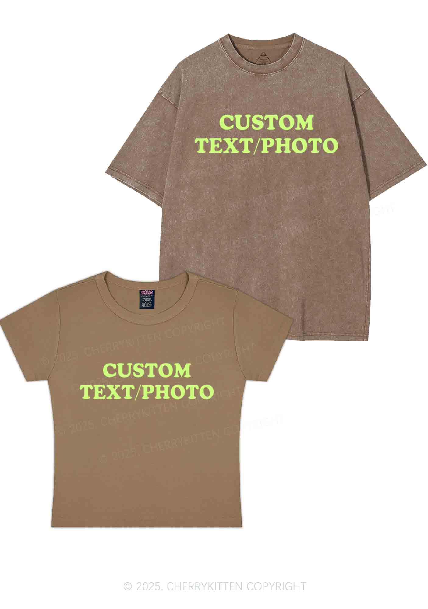 Custom Text Y2K Valentine's Day Couple Shirt Cherrykitten - Image 12