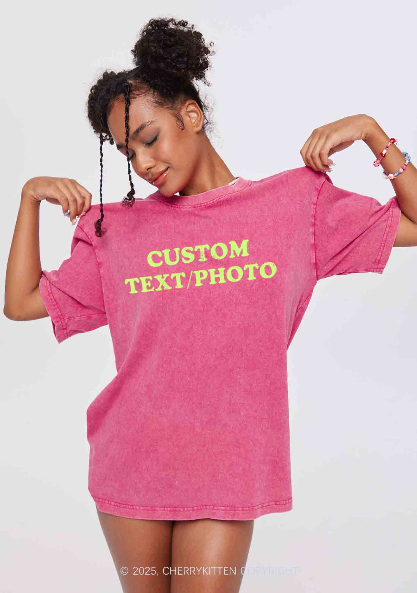 Custom Text Y2K Valentine's Day Couple Shirt Cherrykitten - Image 4