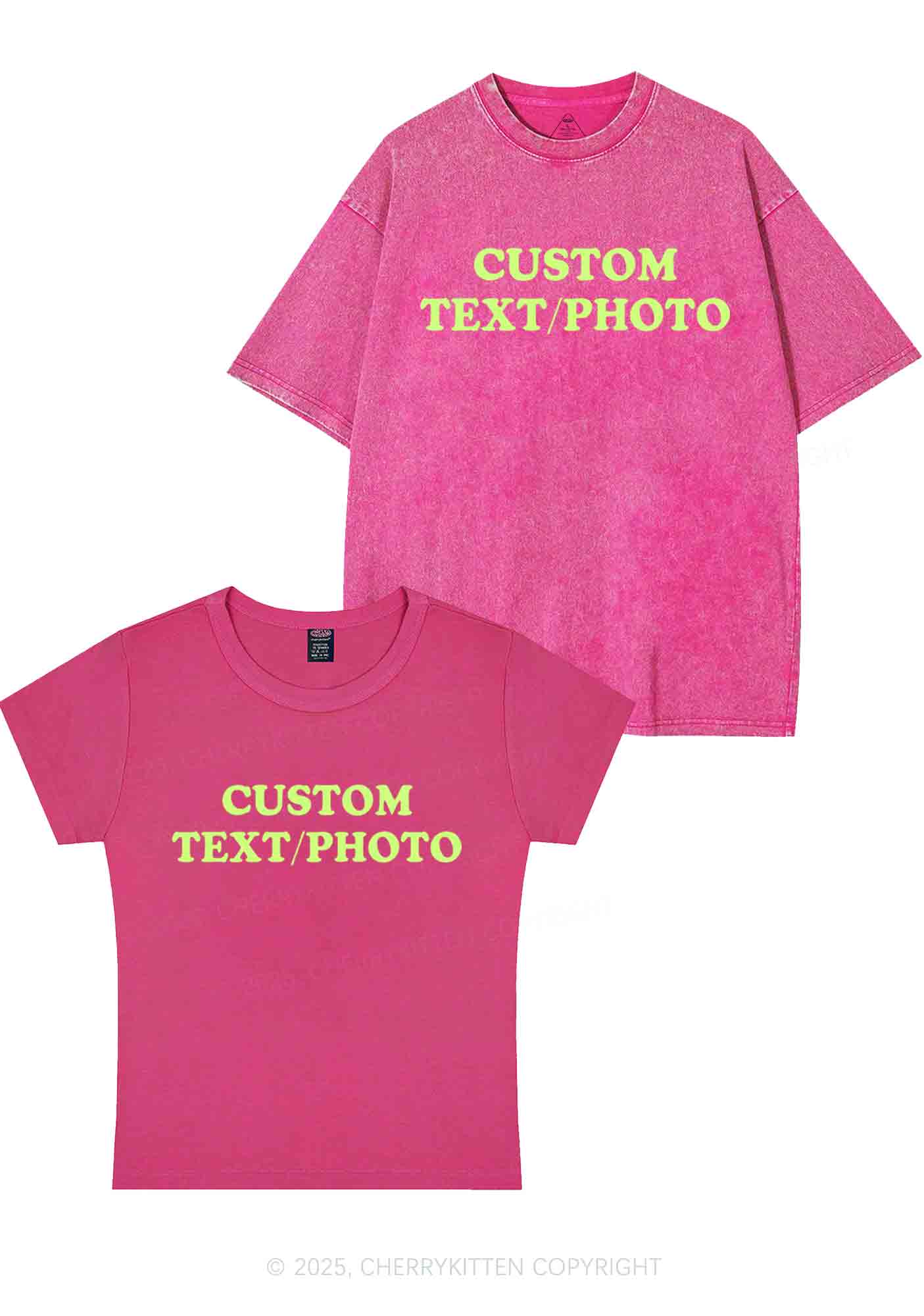 Custom Text Y2K Valentine's Day Couple Shirt Cherrykitten - Image 6