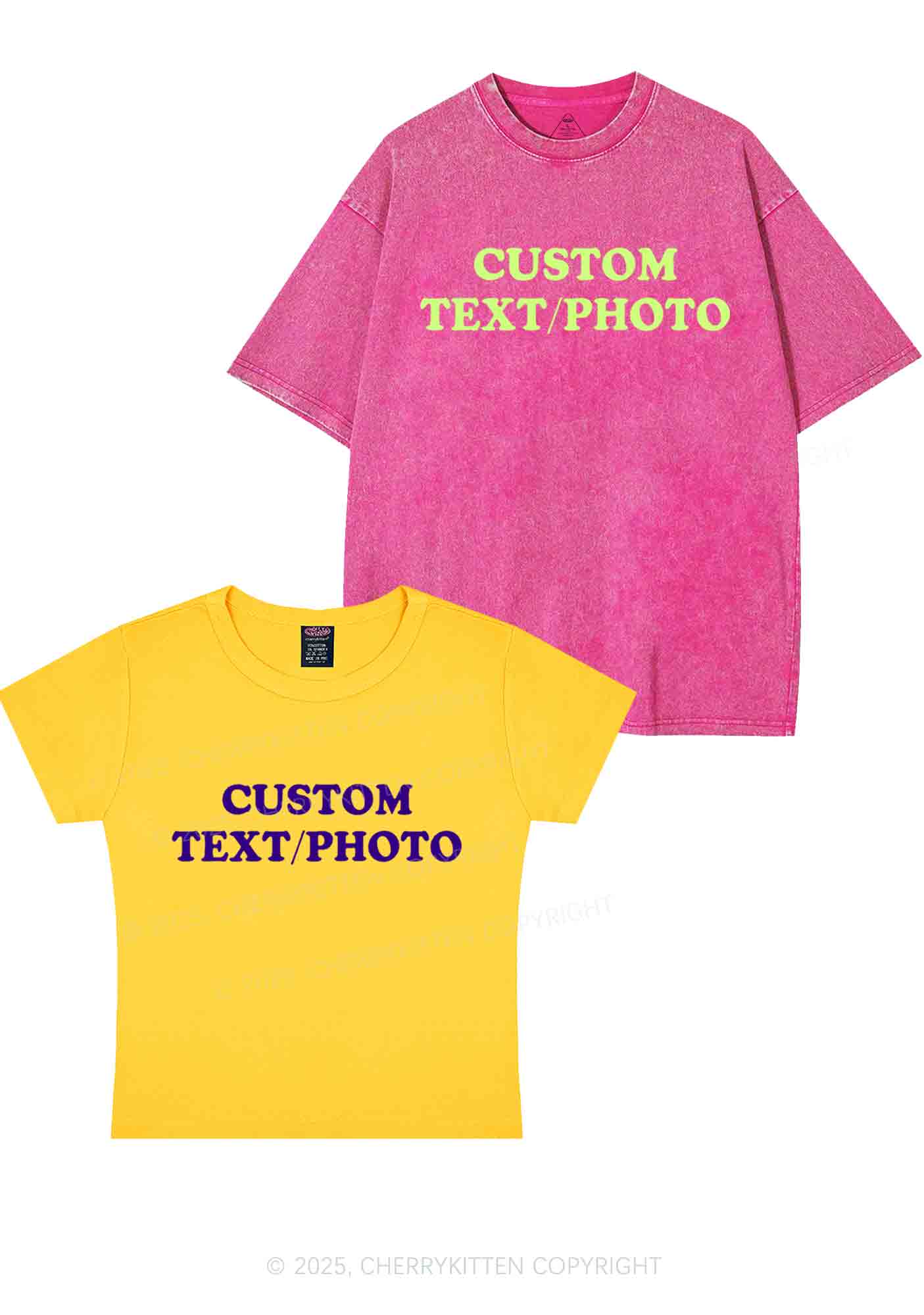 Custom Text Y2K Valentine's Day Couple Shirt Cherrykitten - Image 7