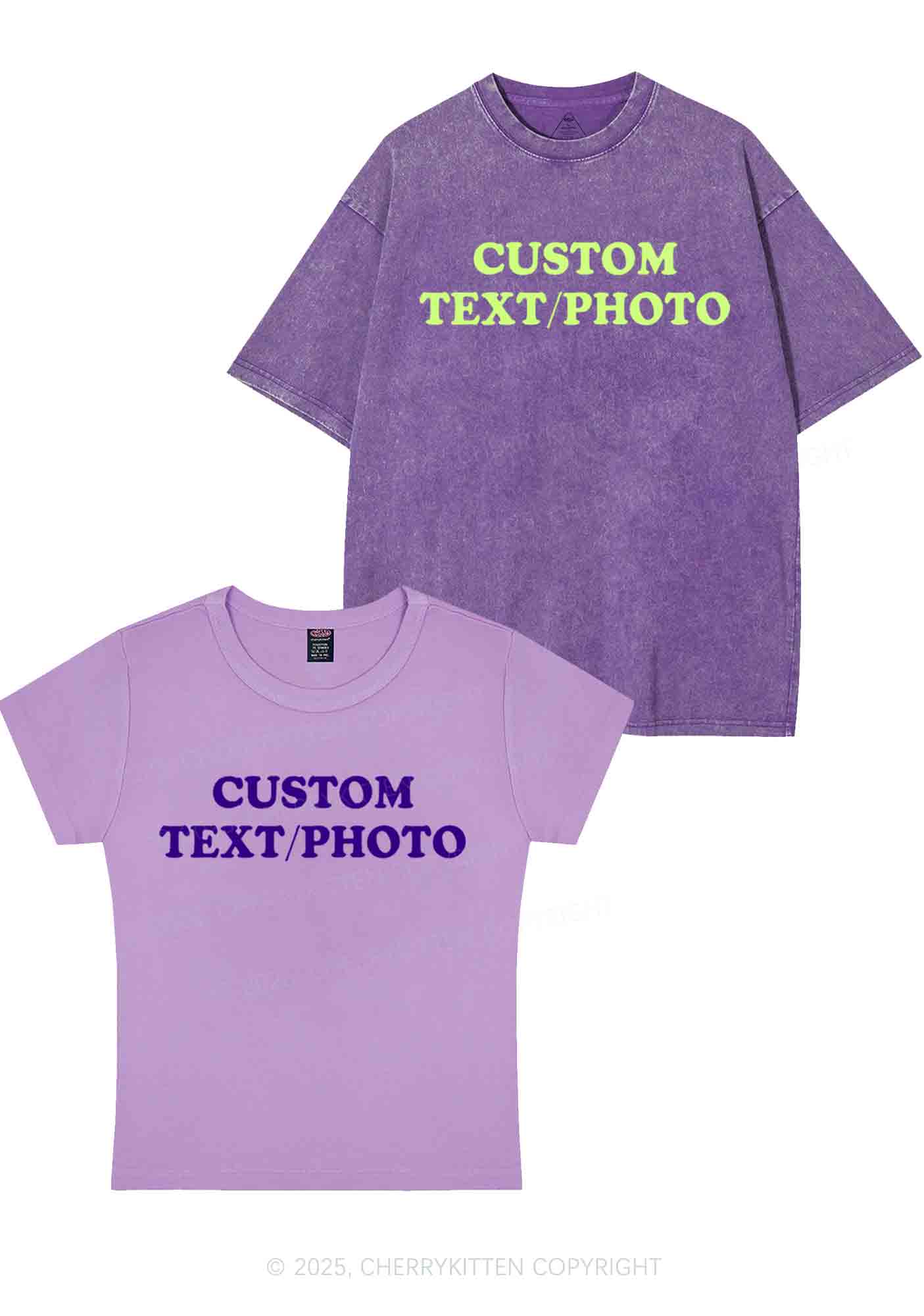 Custom Text Y2K Valentine's Day Couple Shirt Cherrykitten - Image 9