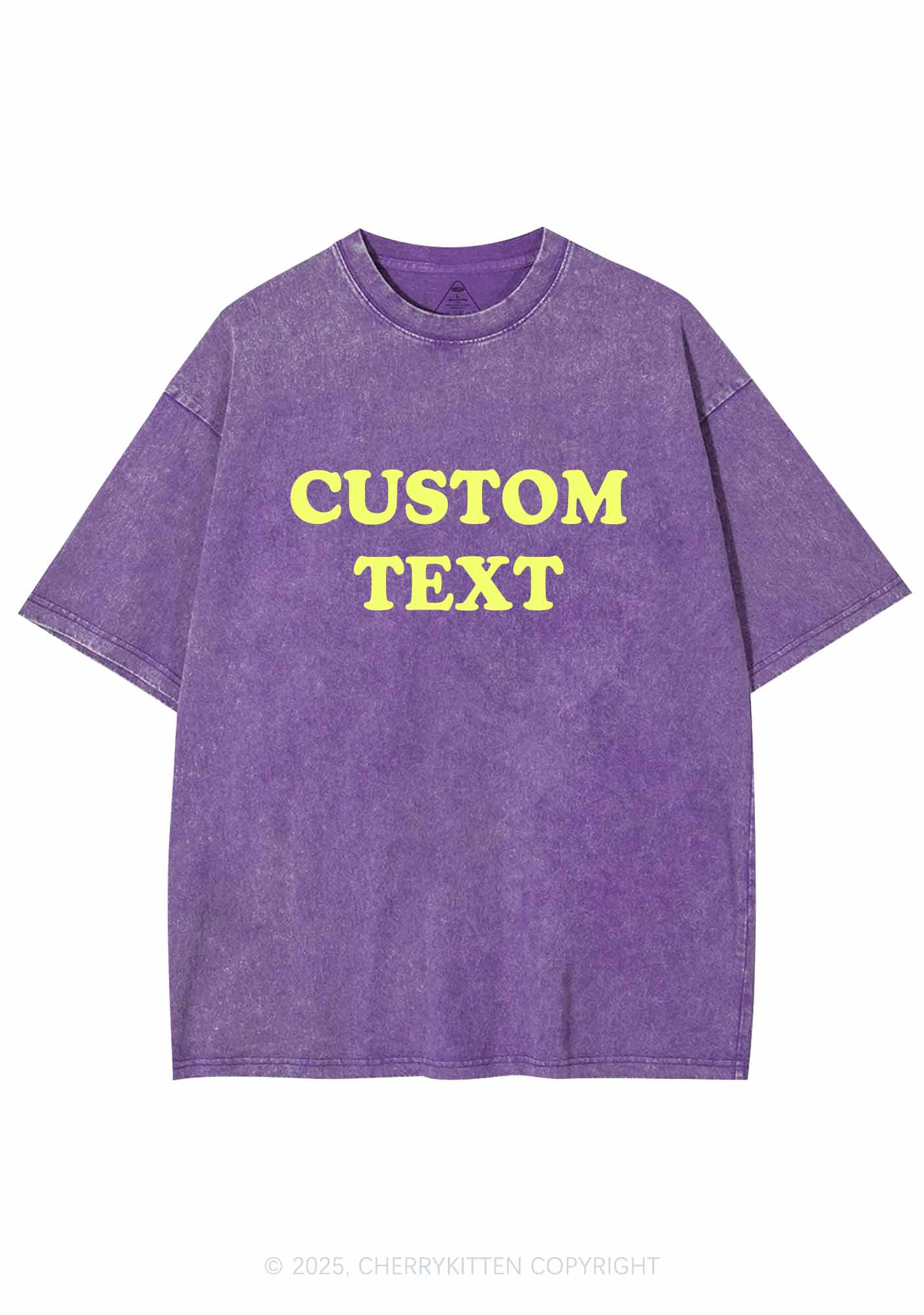 Custom Text Y2K Washed Tee Cherrykitten - Image 8