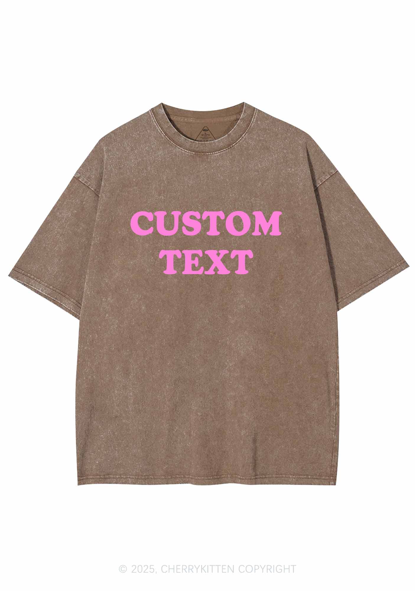 Custom Text Y2K Washed Tee Cherrykitten - Image 9