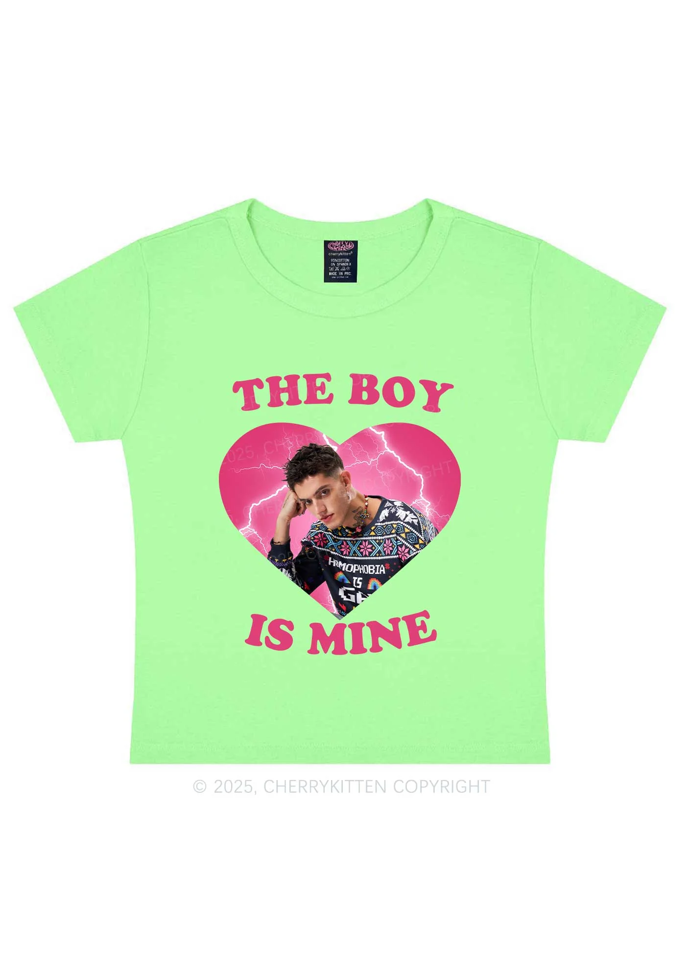 Custom The Boy Is Mine Y2K Baby Tee Cherrykitten - Image 11