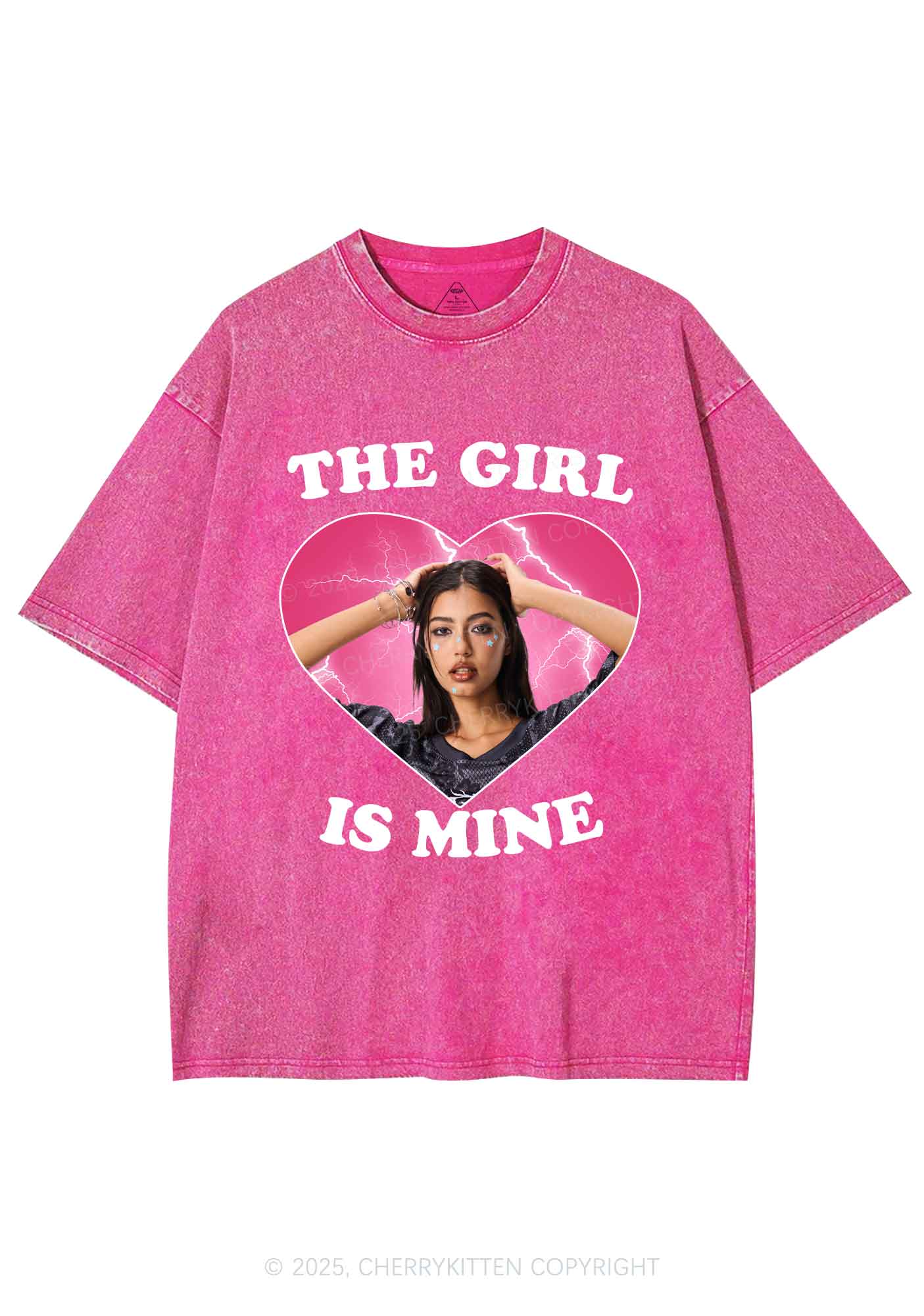 Custom The Boy Is Mine Y2K Shirts Washed Tee Cherrykitten - Image 3