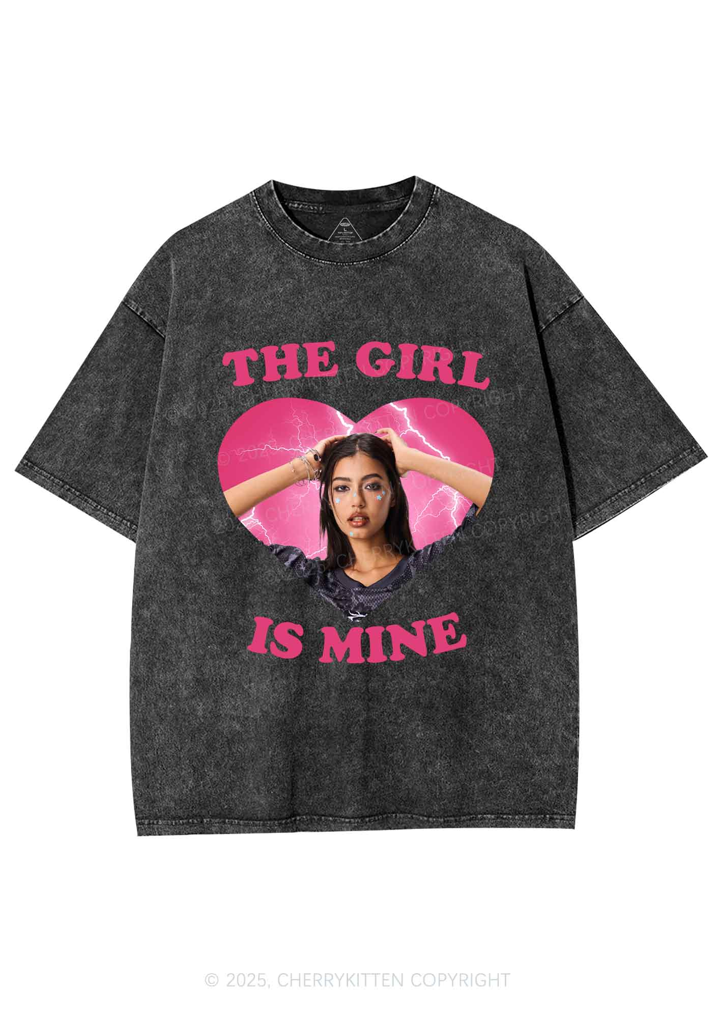 Custom The Boy Is Mine Y2K Shirts Washed Tee Cherrykitten - Image 5