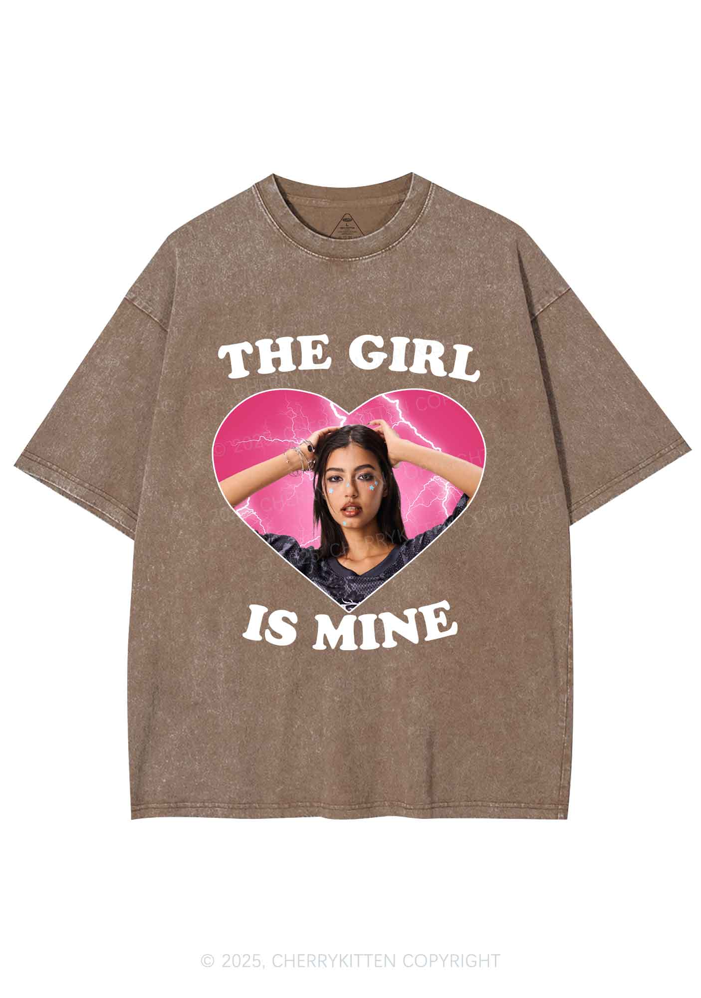Custom The Boy Is Mine Y2K Shirts Washed Tee Cherrykitten - Image 6