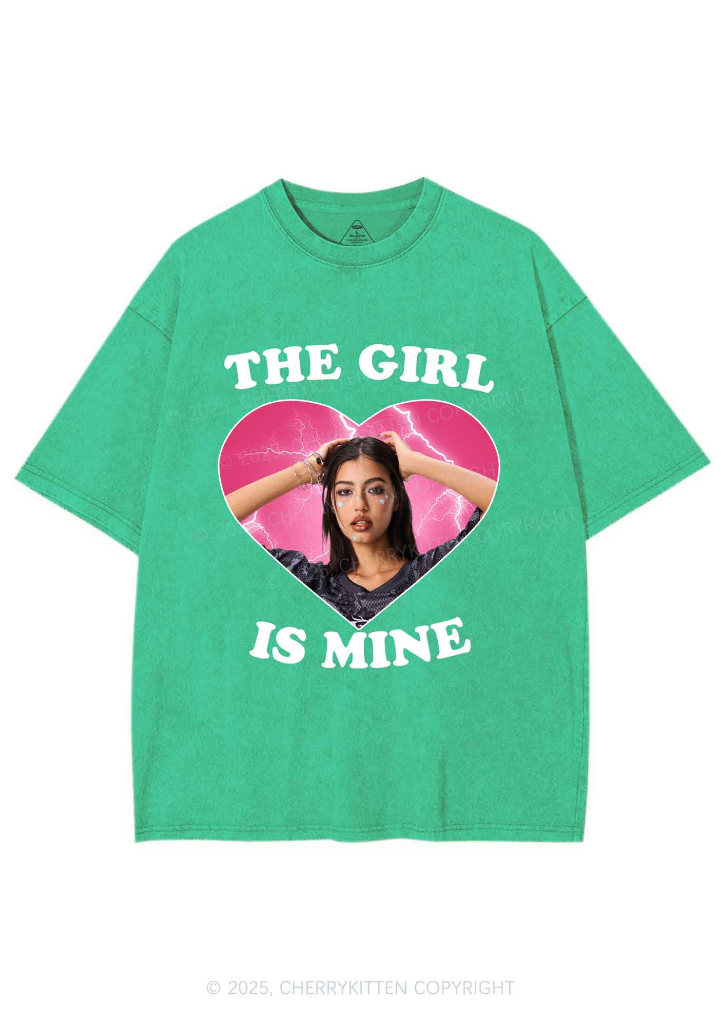 Custom The Boy Is Mine Y2K Shirts Washed Tee Cherrykitten - Image 7