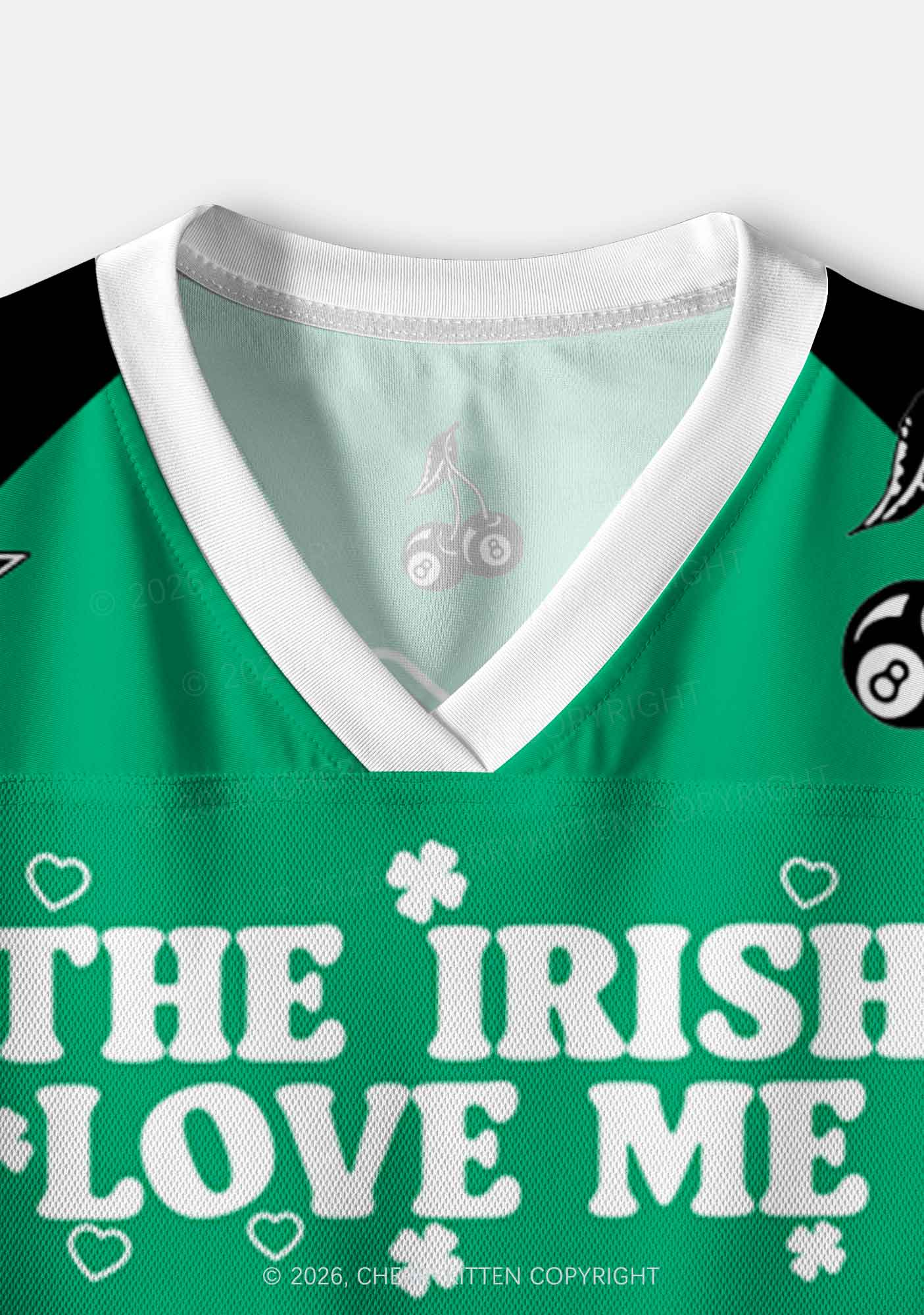 Custom The Irish Love Me St Patricks Y2K Crop Sport Jersey Shirts Cherrykitten - Image 5