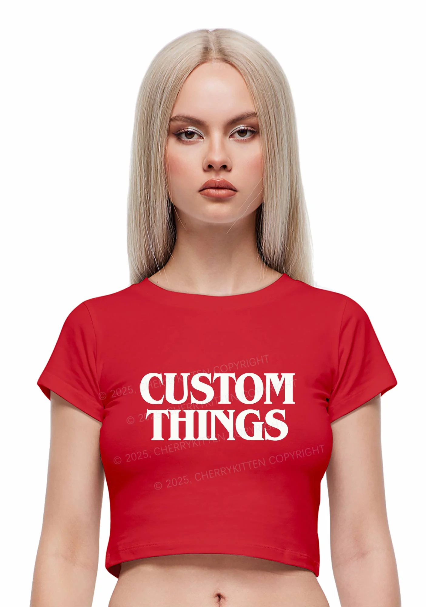 Custom Things Y2K Baby Tee Cherrykitten - Image 2