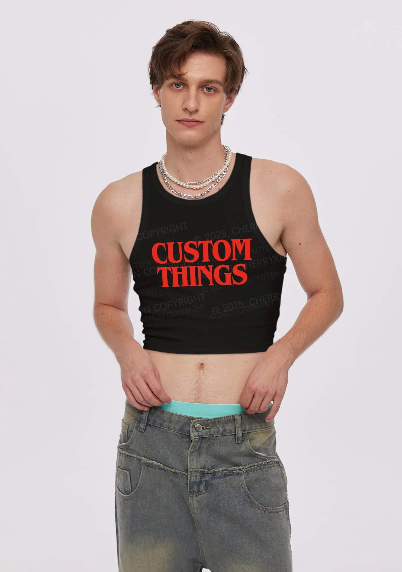 Custom Things Y2K Crop Tank Top Cherrykitten - Image 2