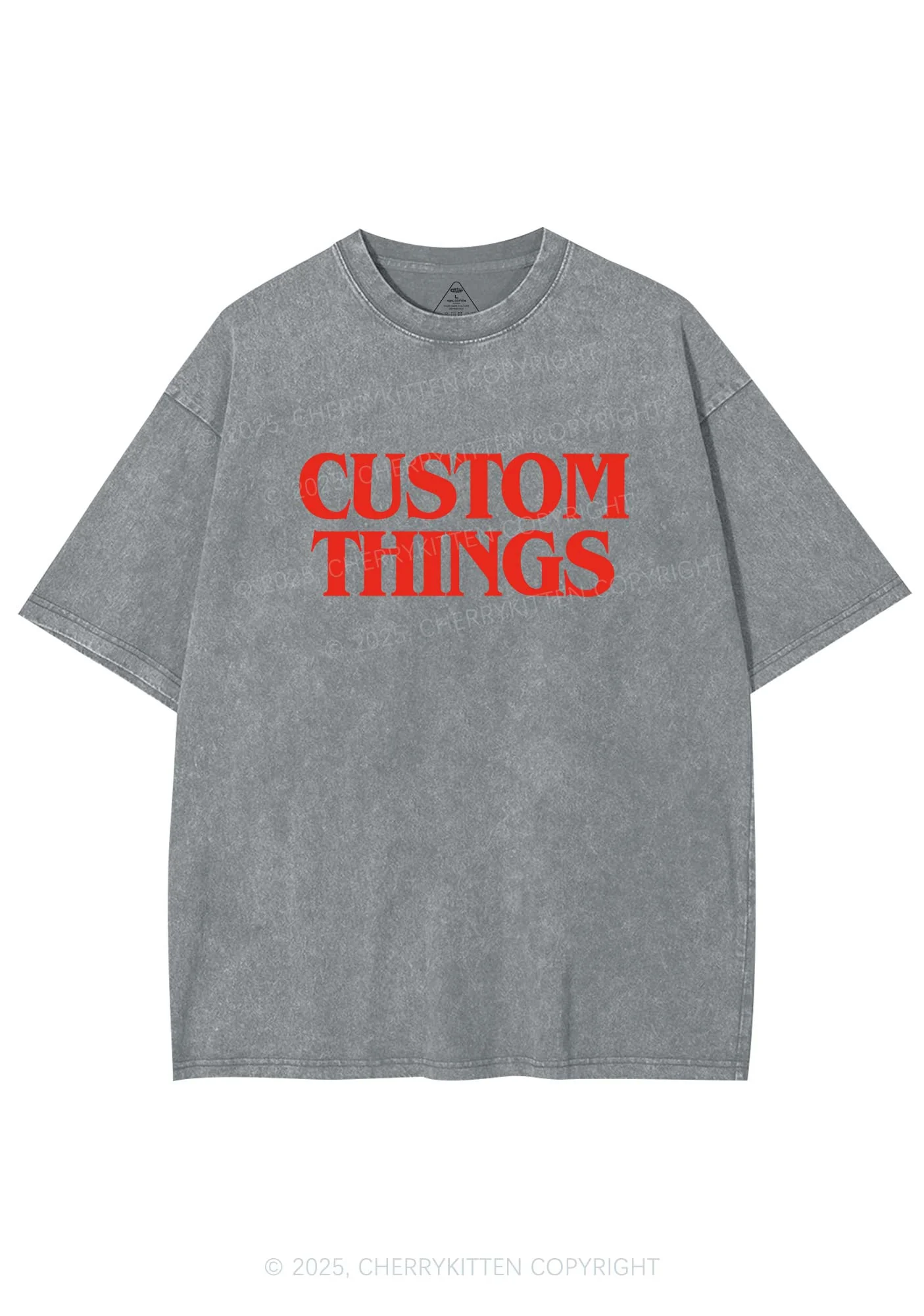 Custom Things Y2K Shirts Washed Tee Cherrykitten - Image 6