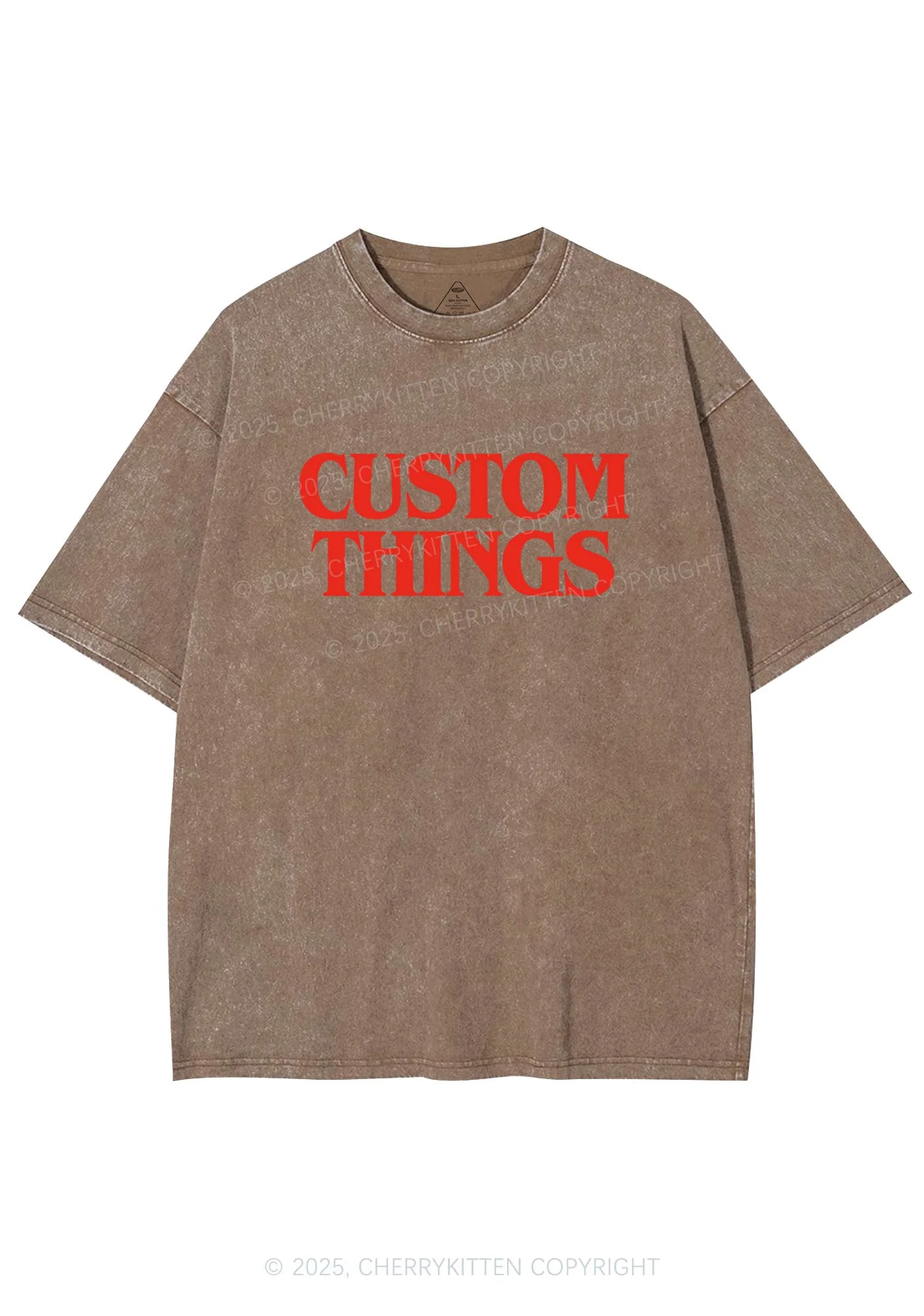 Custom Things Y2K Shirts Washed Tee Cherrykitten - Image 7