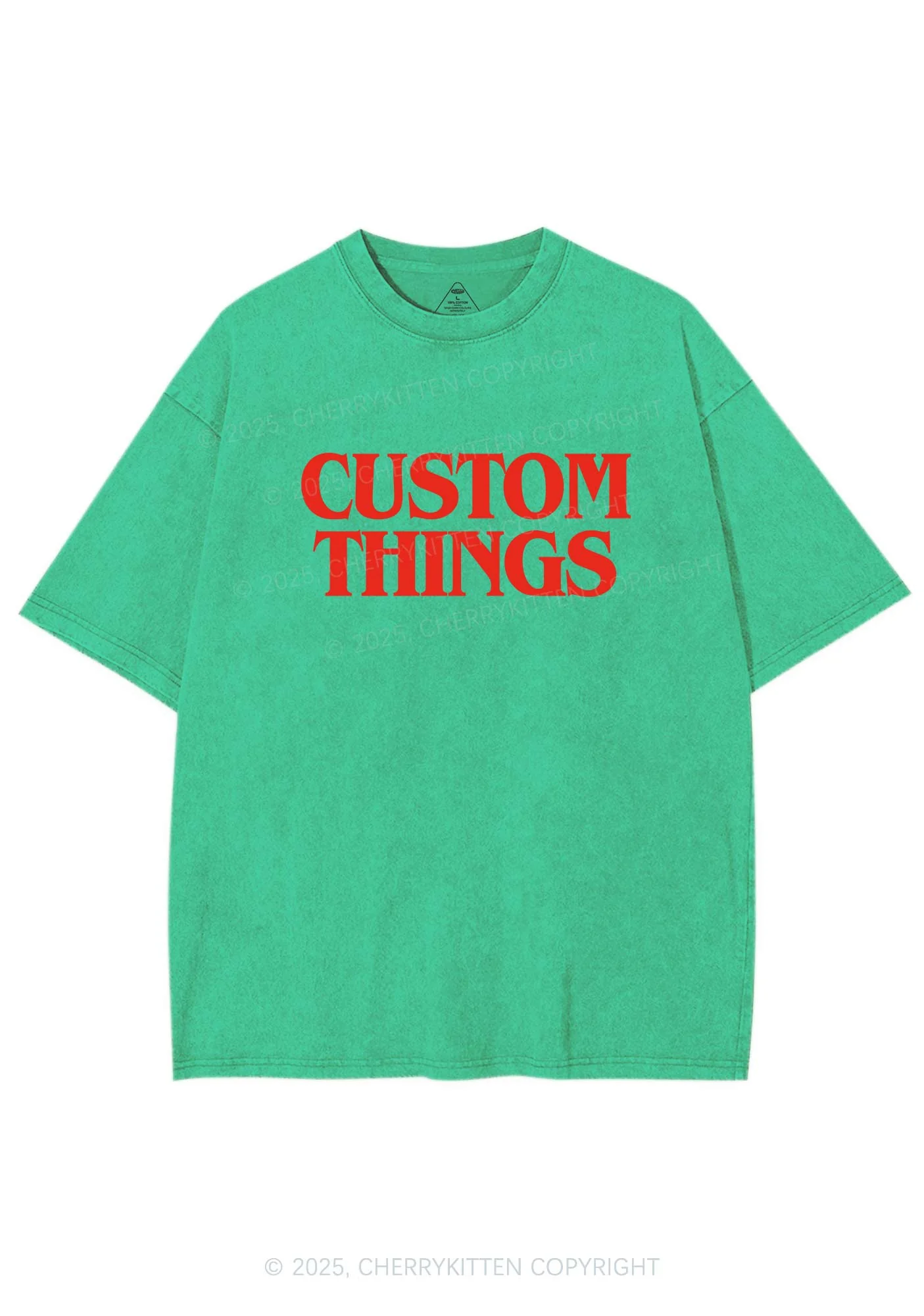 Custom Things Y2K Shirts Washed Tee Cherrykitten - Image 8
