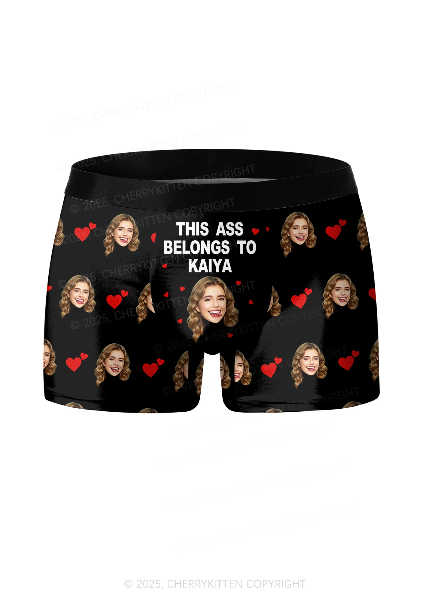Custom This Axx Belongs Valentine's Day Y2K Print Couples Boxer Thong Set Cherrykitten - Image 3
