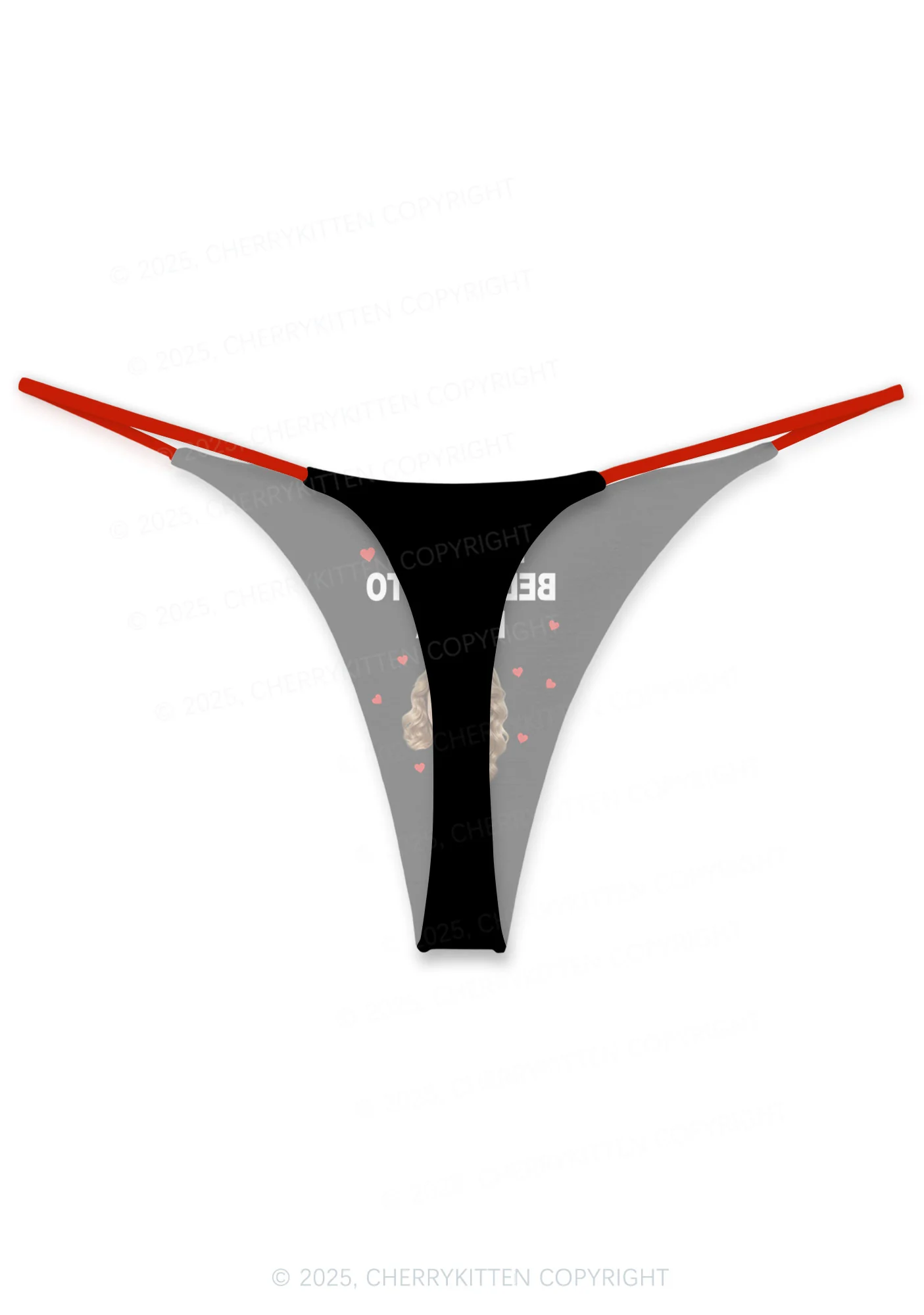 Custom This Axx Belongs Valentine's Day Y2K Print Couples Thong Set Cherrykitten - Image 3