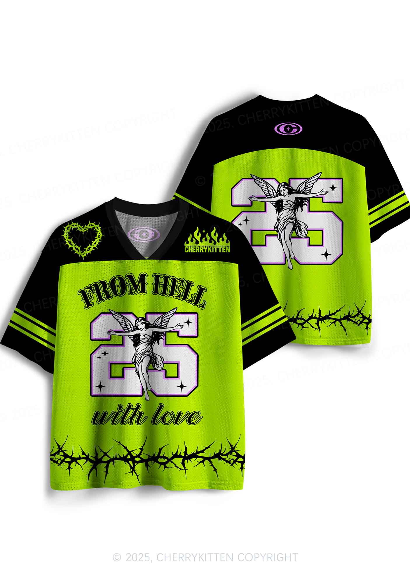 Custom Thorn Hell Love Y2K Sport Jersey Shirts Cherrykitten - Image 3