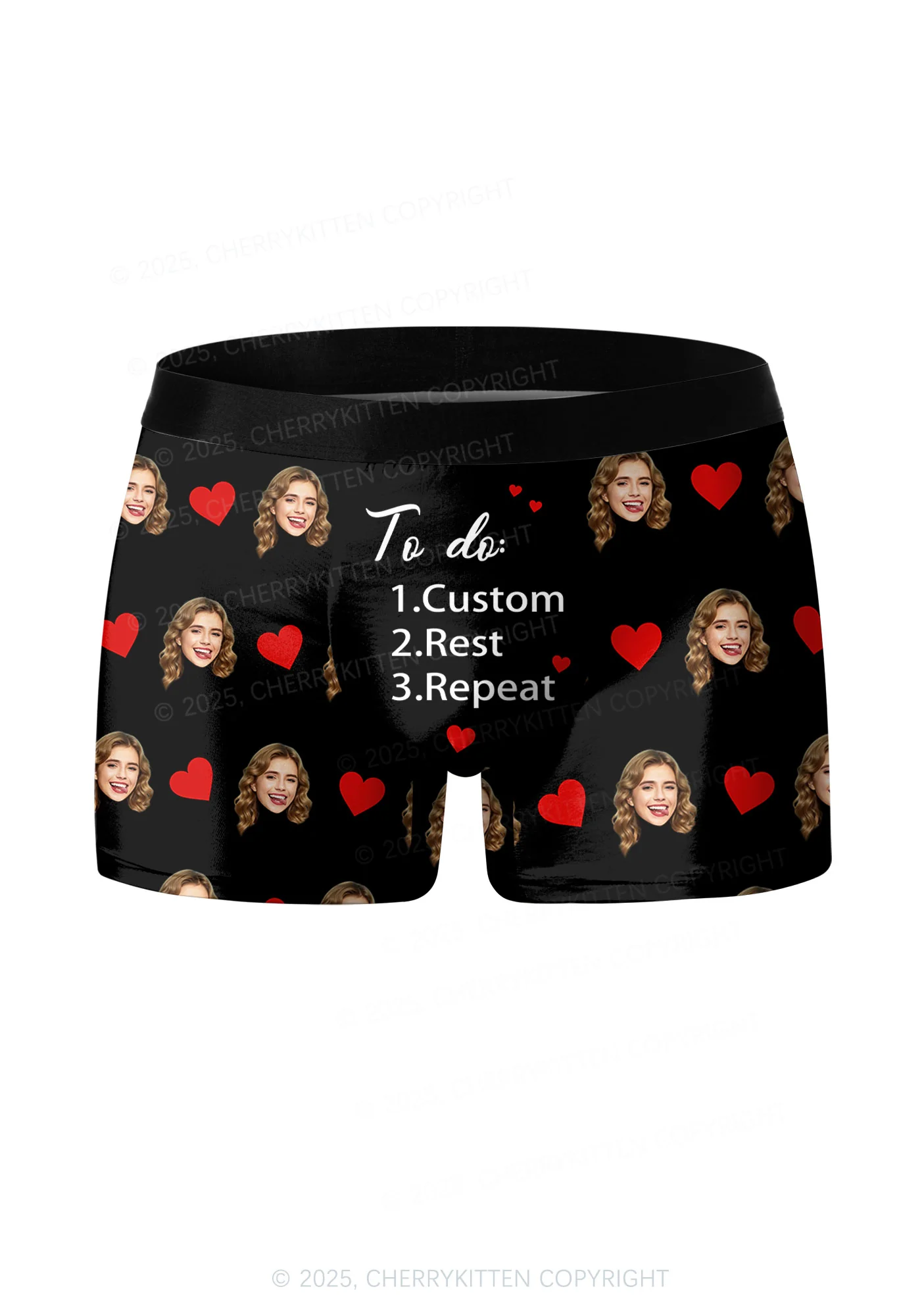 Custom To Do List Valentine's Day Y2K Print Couples Boxer Thong Set Cherrykitten - Image 4