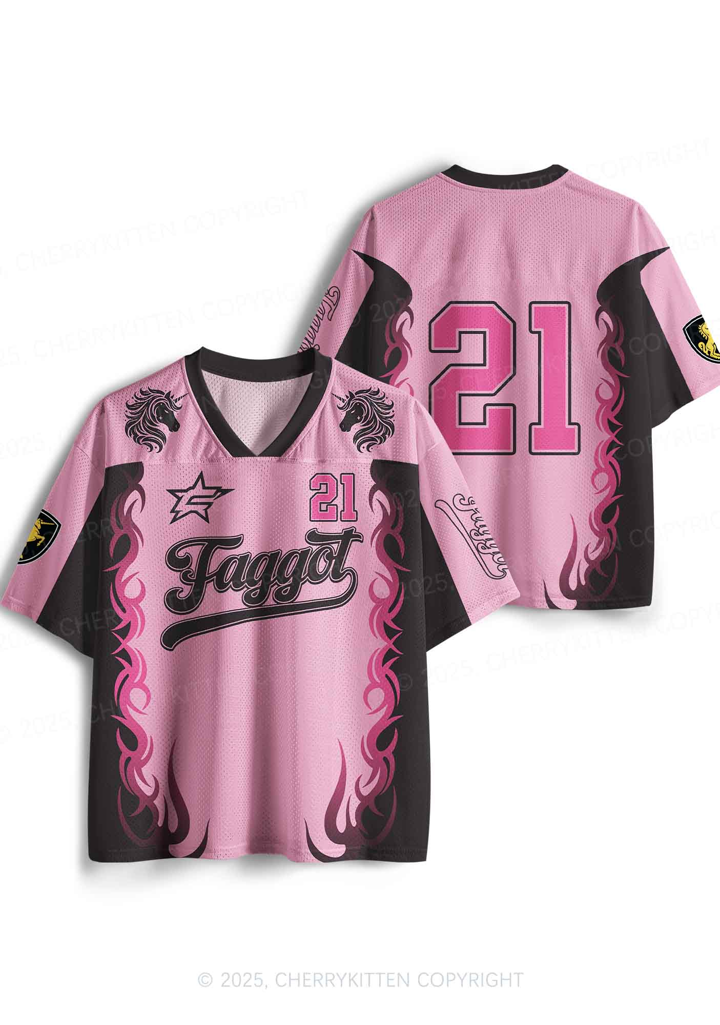 Custom Unicorn Faggot Pride Y2K Sport Jersey Shirts Cherrykitten - Image 3