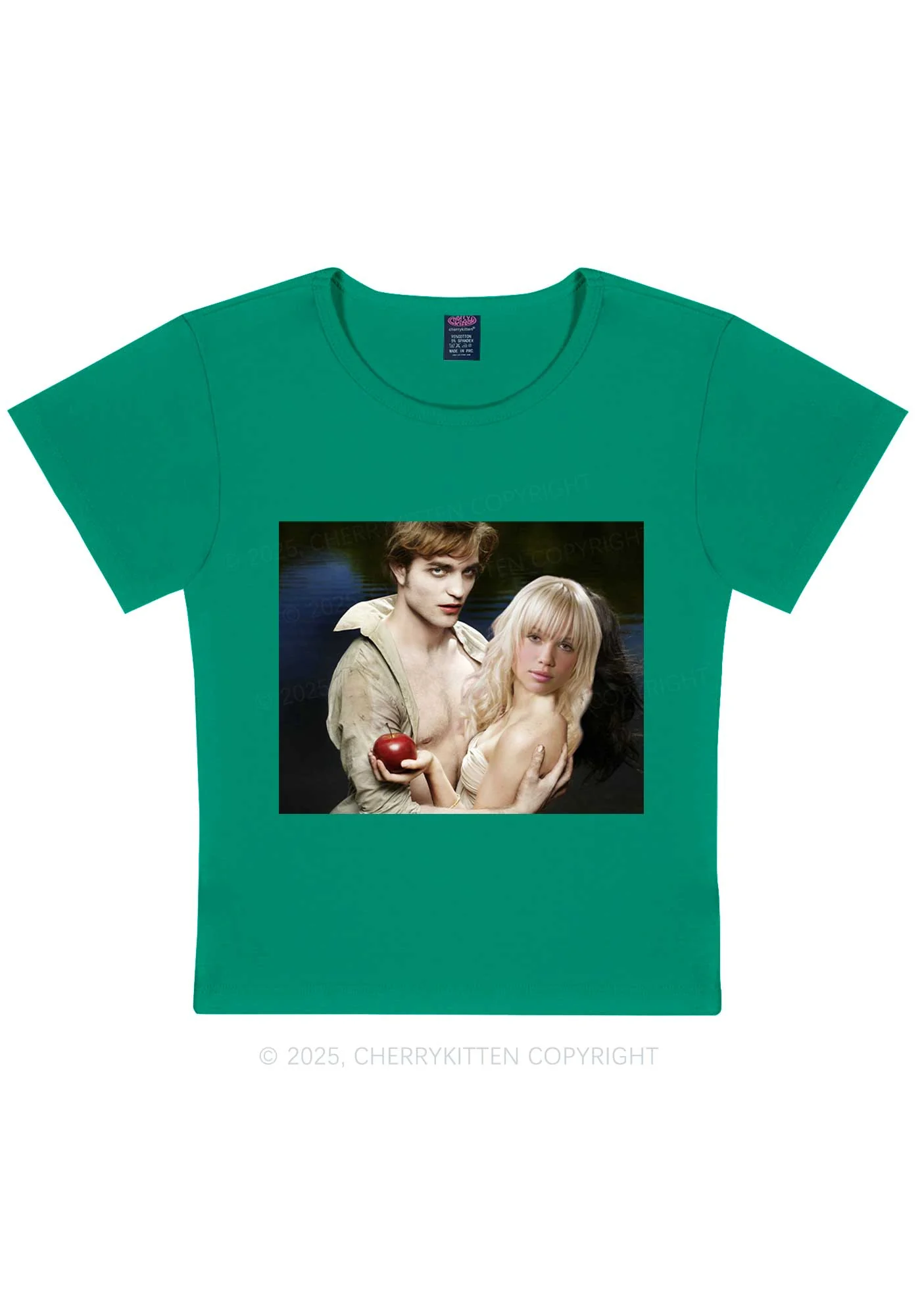 Custom Vampire Lover Photo Y2K Baby Tee Cherrykitten - Image 10