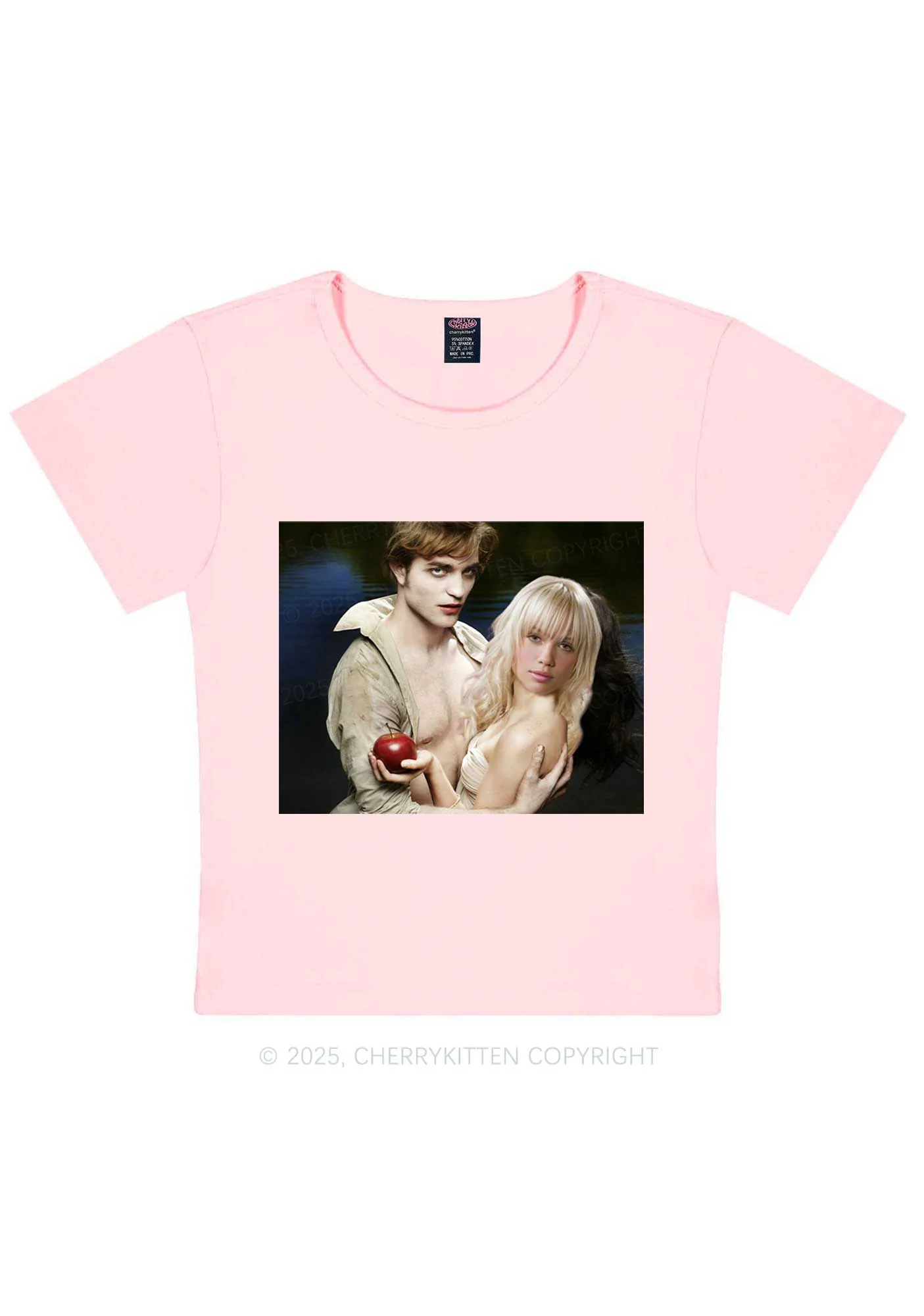 Custom Vampire Lover Photo Y2K Baby Tee Cherrykitten - Image 11