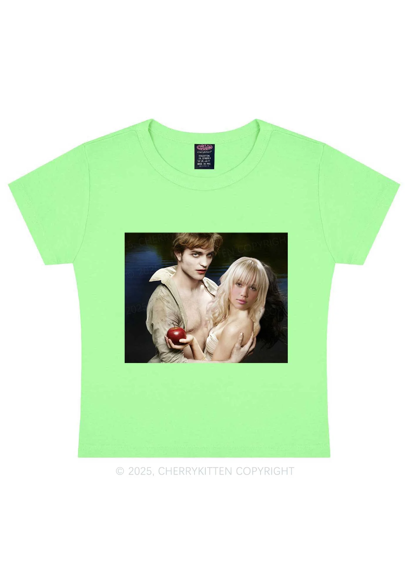 Custom Vampire Lover Photo Y2K Baby Tee Cherrykitten - Image 12
