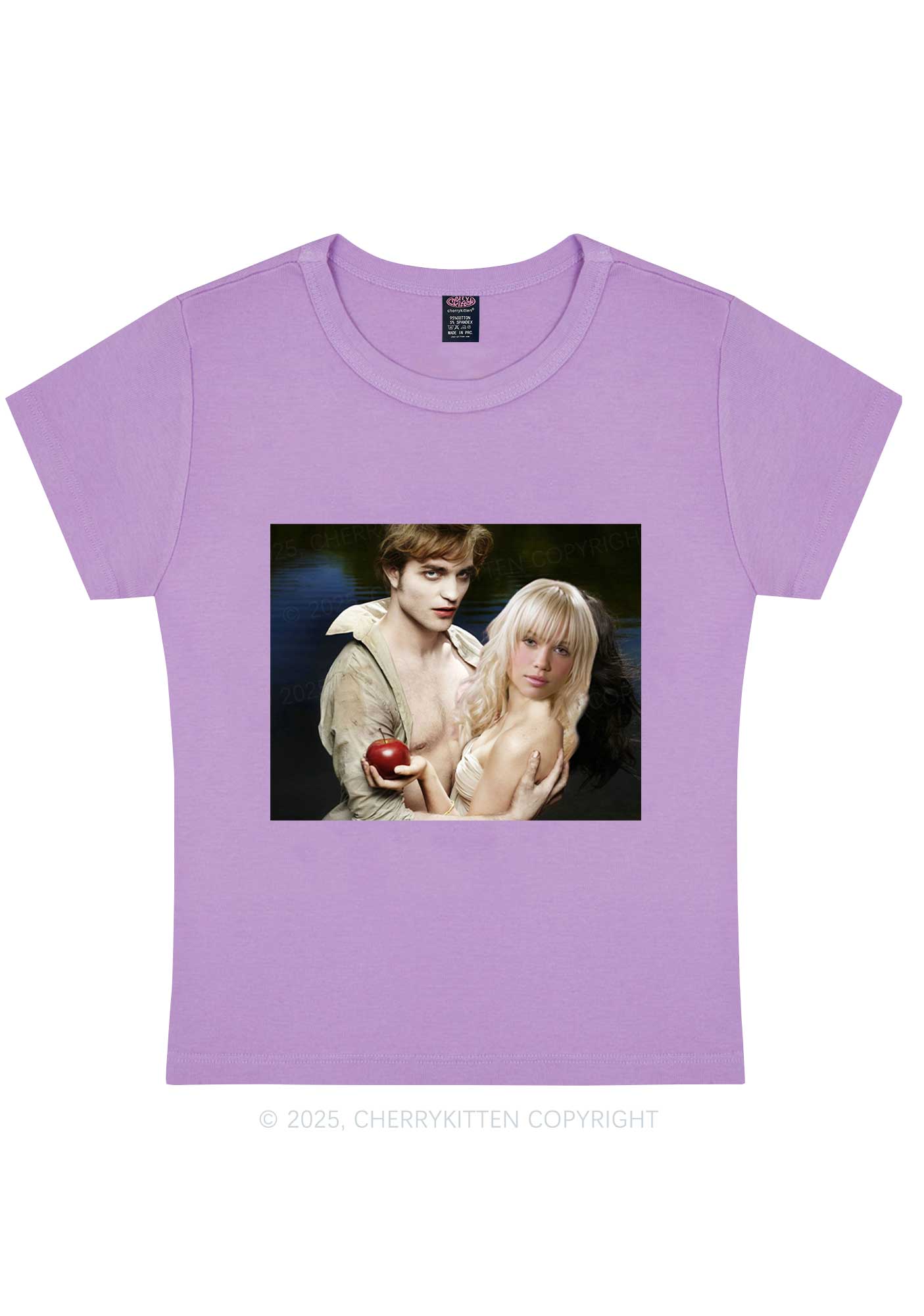 Custom Vampire Lover Photo Y2K Baby Tee Cherrykitten - Image 5