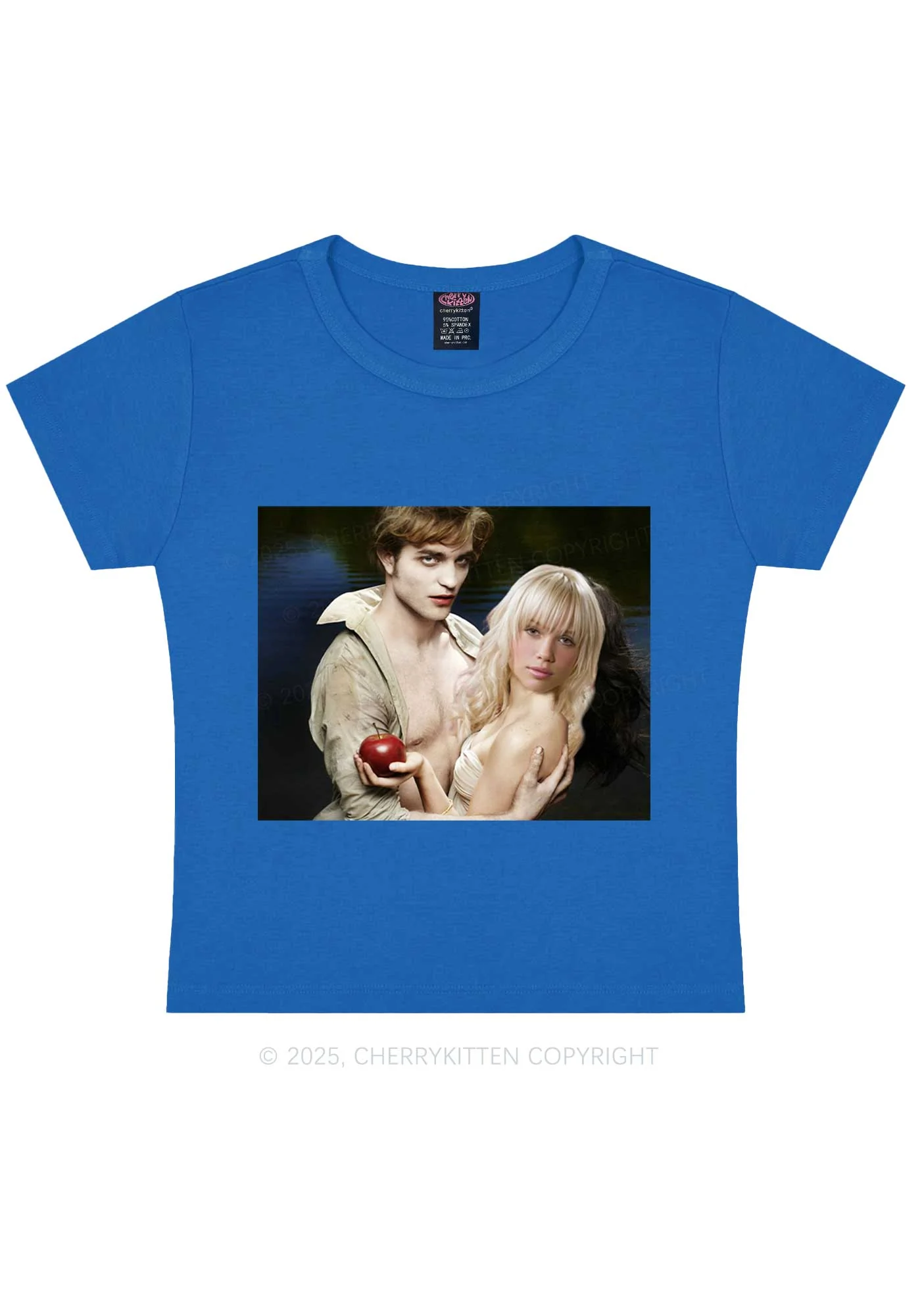 Custom Vampire Lover Photo Y2K Baby Tee Cherrykitten - Image 8