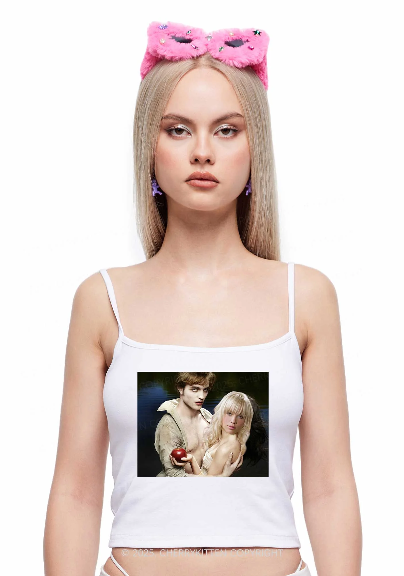 Custom Vampire Lover Photo Y2K Spaghetti Strap Cami Cherrykitten - Image 2
