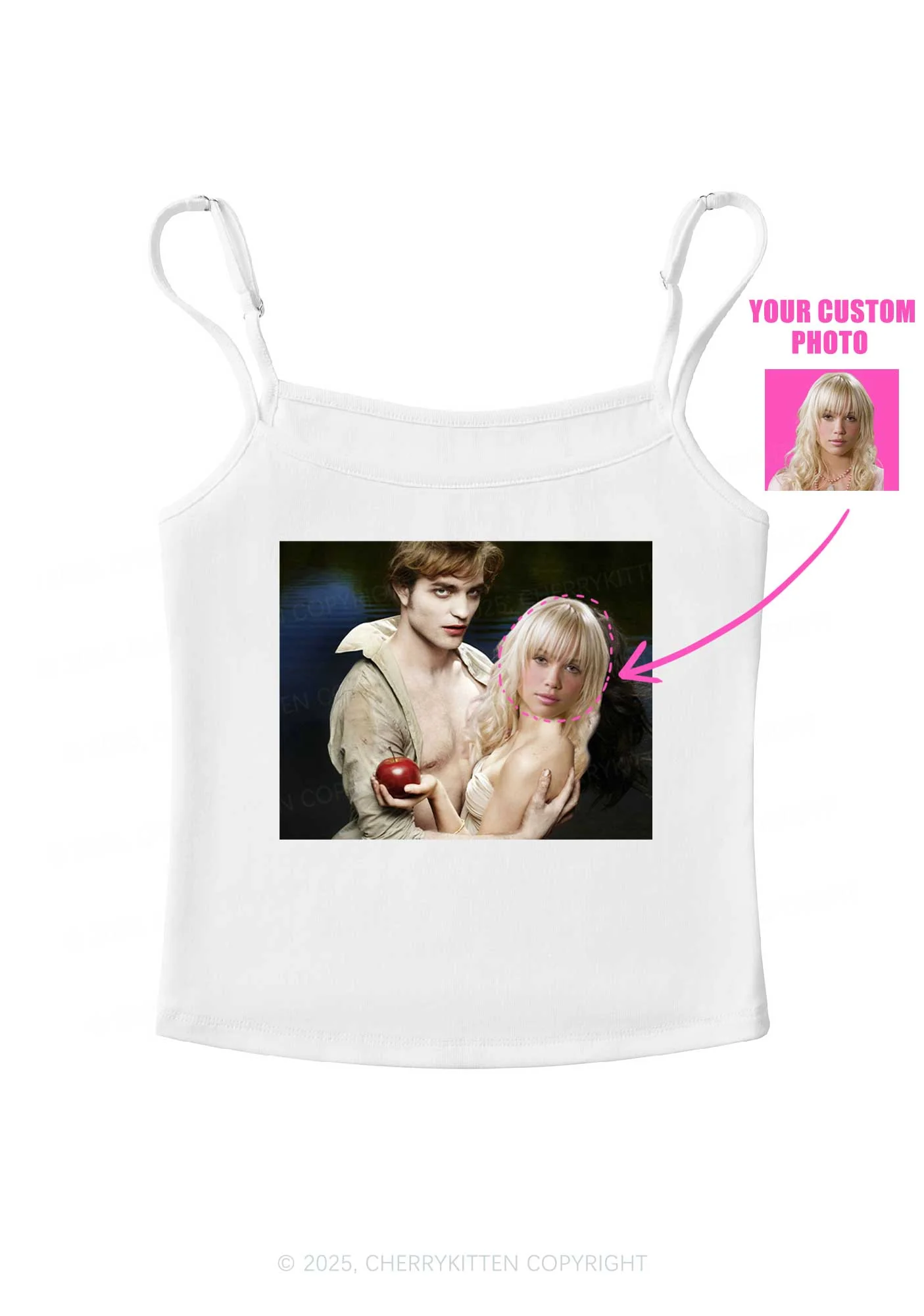 Custom Vampire Lover Photo Y2K Spaghetti Strap Cami Cherrykitten - Image 3